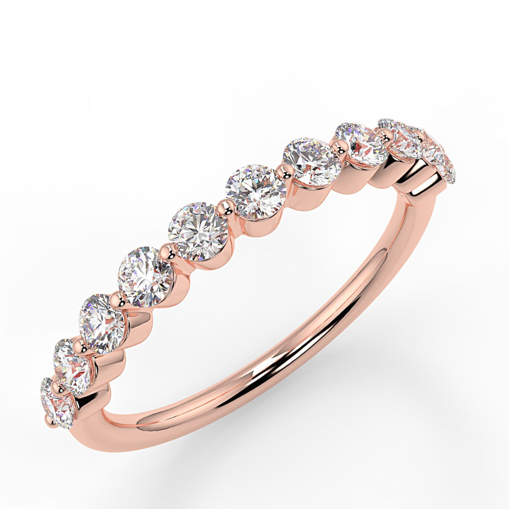 0.44 TCW Round Moissanite Half Eternity Wedding Band - farrellouise