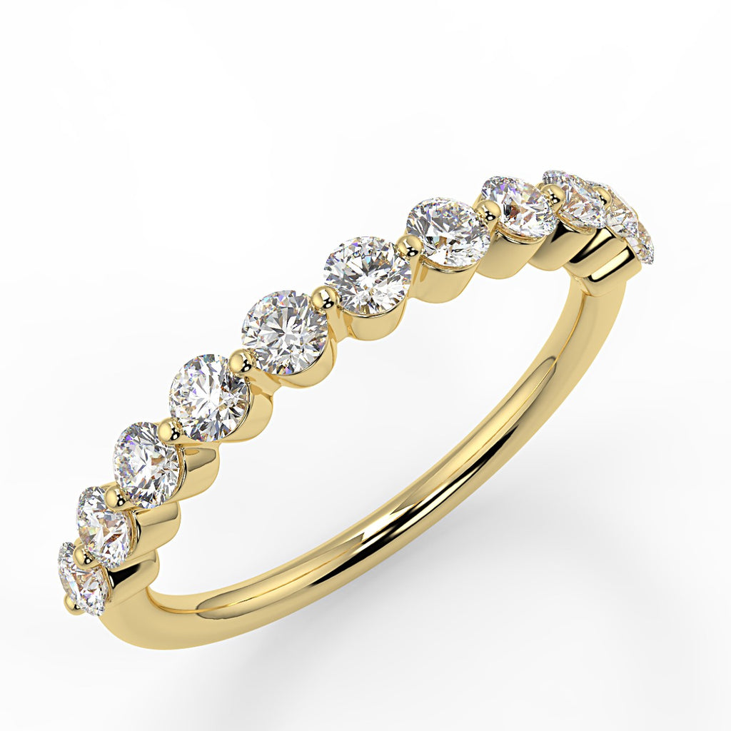 0.44 TCW Round Moissanite Half Eternity Wedding Band - farrellouise
