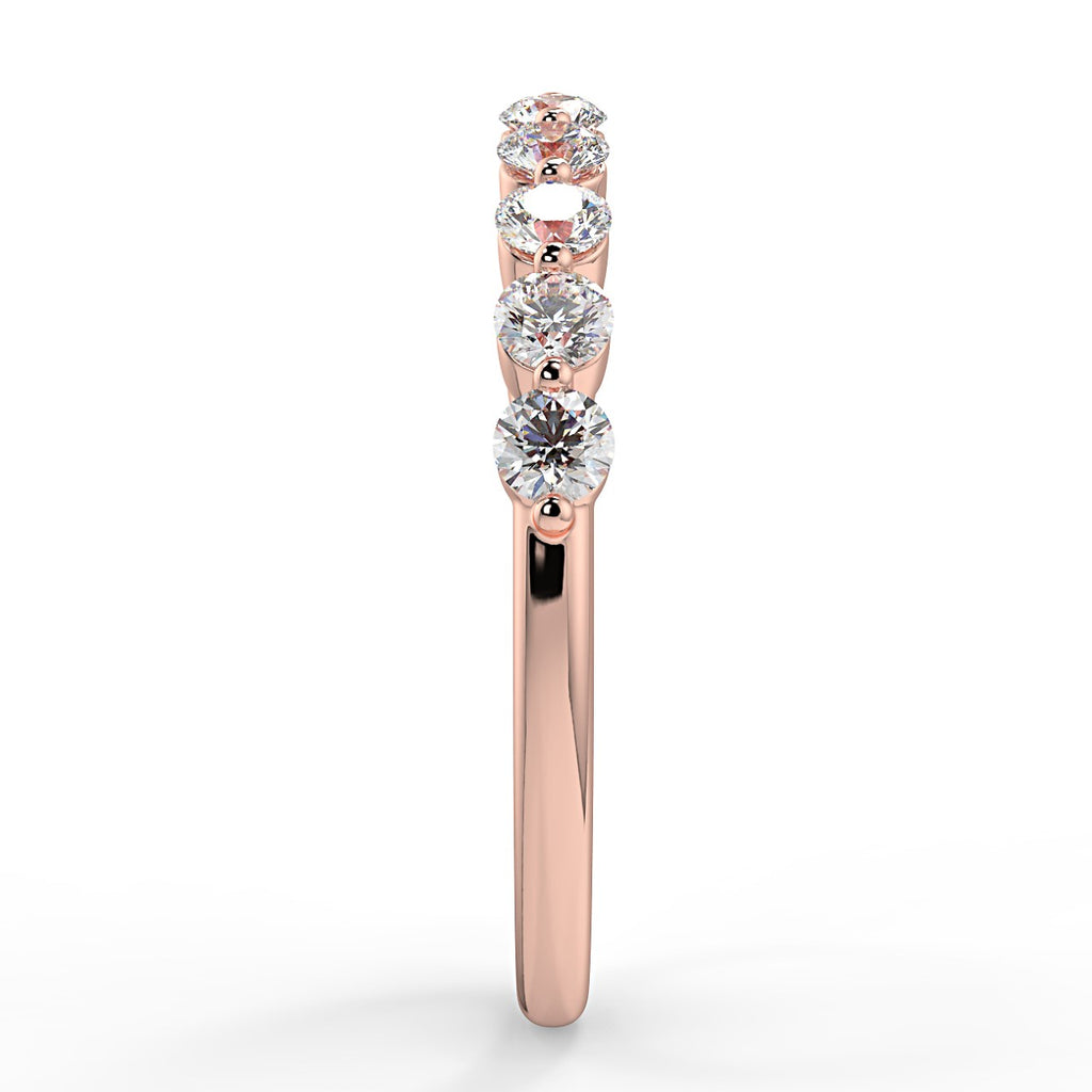 0.44 TCW Round Moissanite Half Eternity Wedding Band - farrellouise