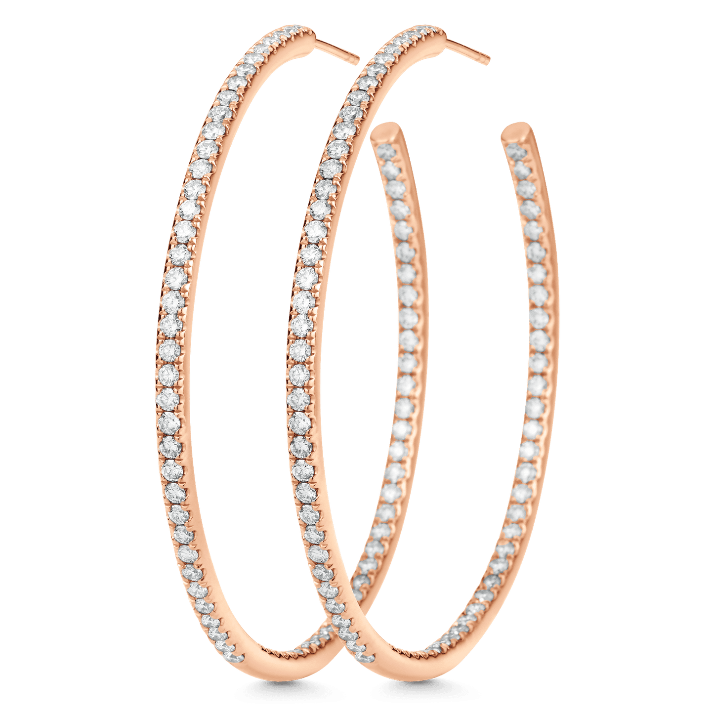 2.25 TCW Round Moissanite Diamond Inside Out Hoop Earrings - farrellouise