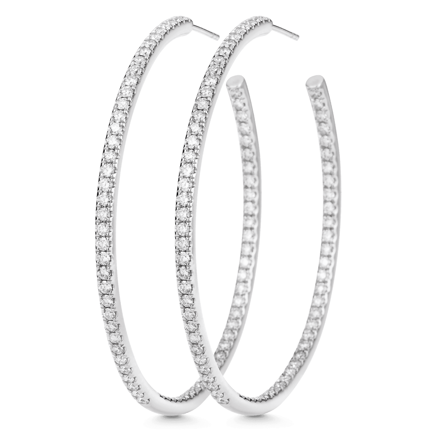 2.25 TCW Round Moissanite Diamond Inside Out Hoop Earrings - farrellouise