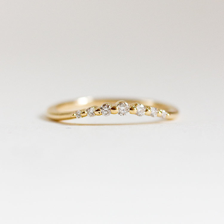 0.12 TCW Round Moissanite Curved Wedding Band - farrellouise