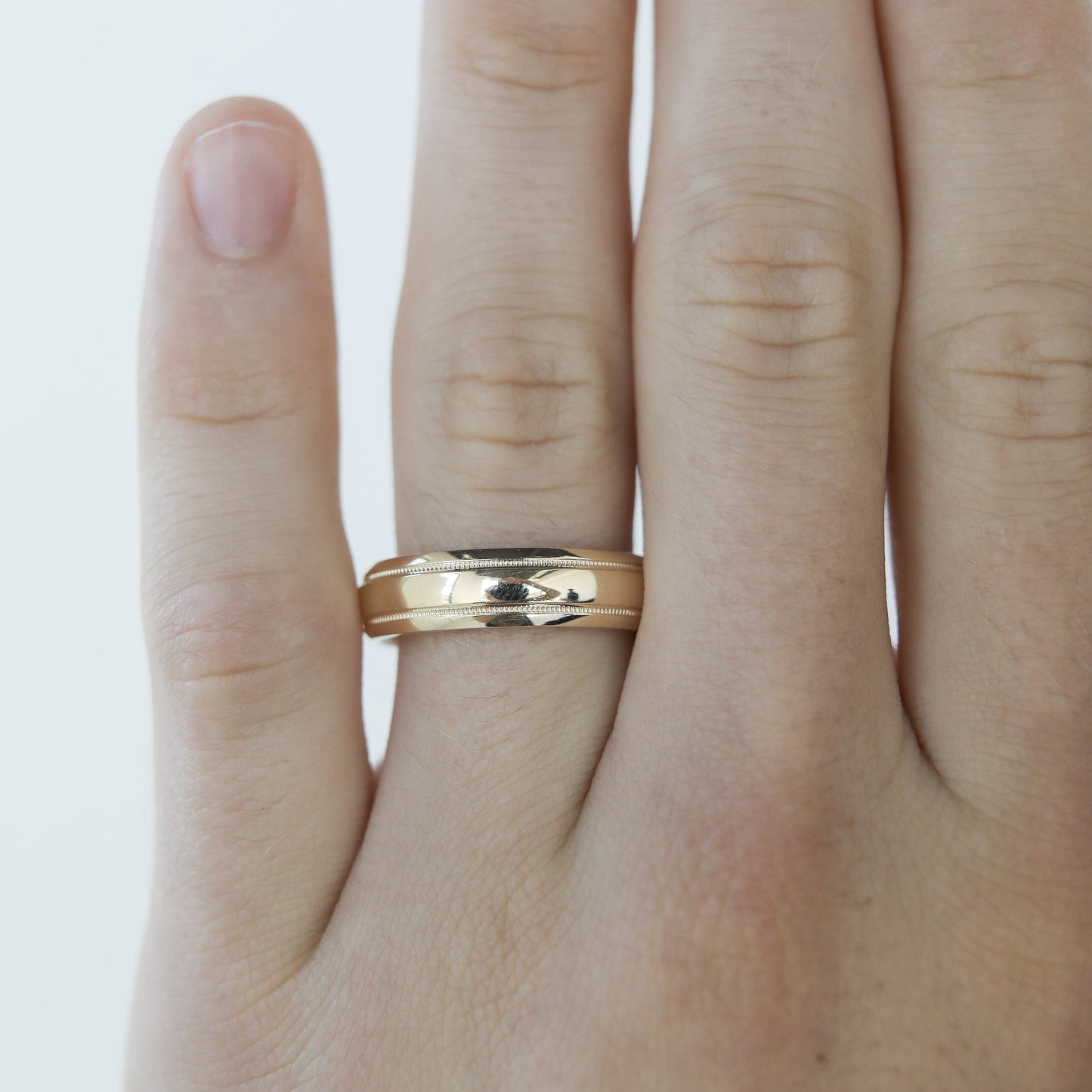 Classic Polished Finish Yellow Gold Men's Band - farrellouise