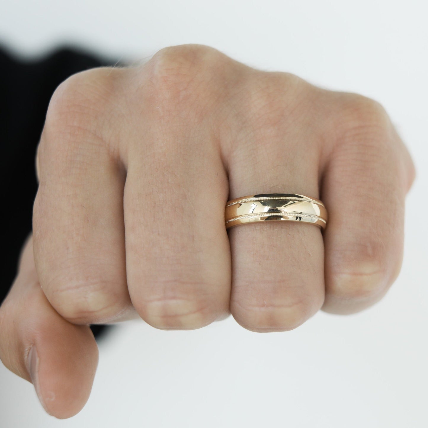 Classic Polished Finish Yellow Gold Men's Band - farrellouise