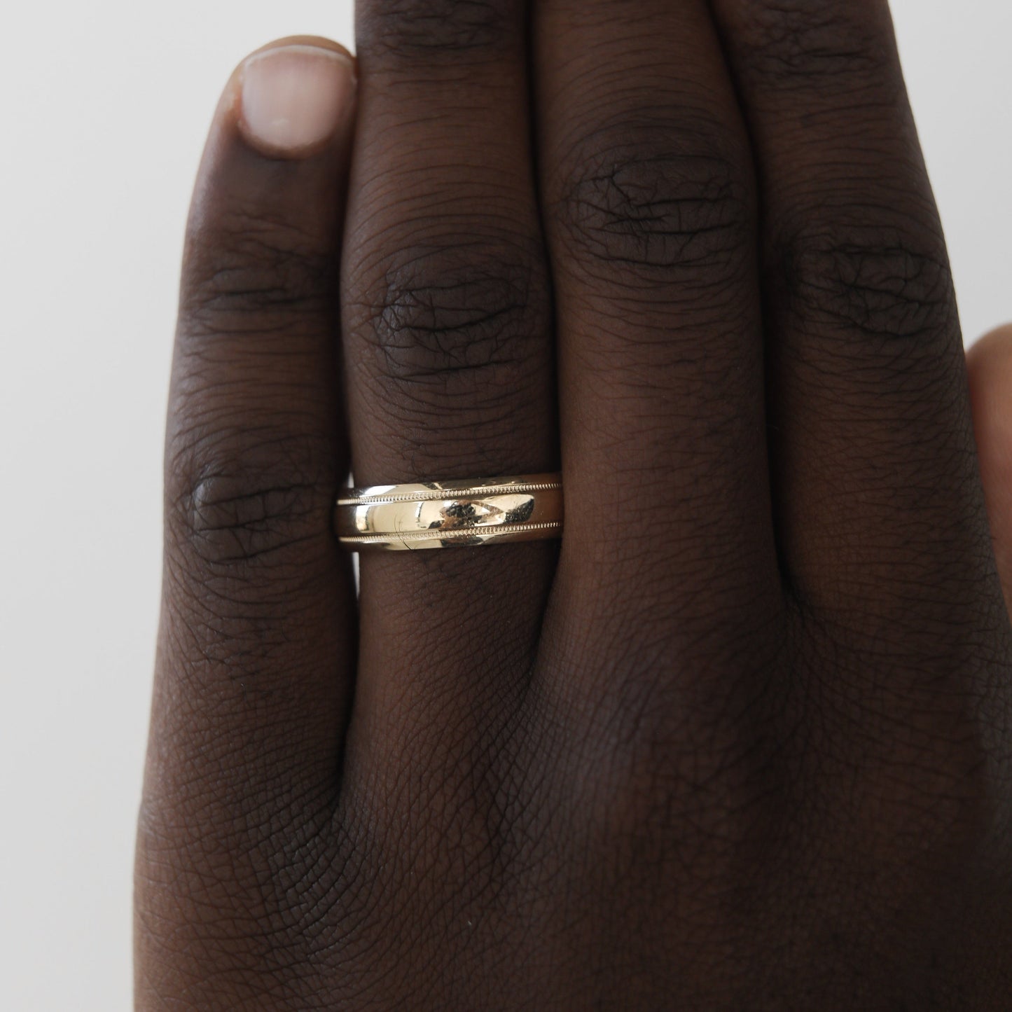 Classic Polished Finish Yellow Gold Men's Band - farrellouise