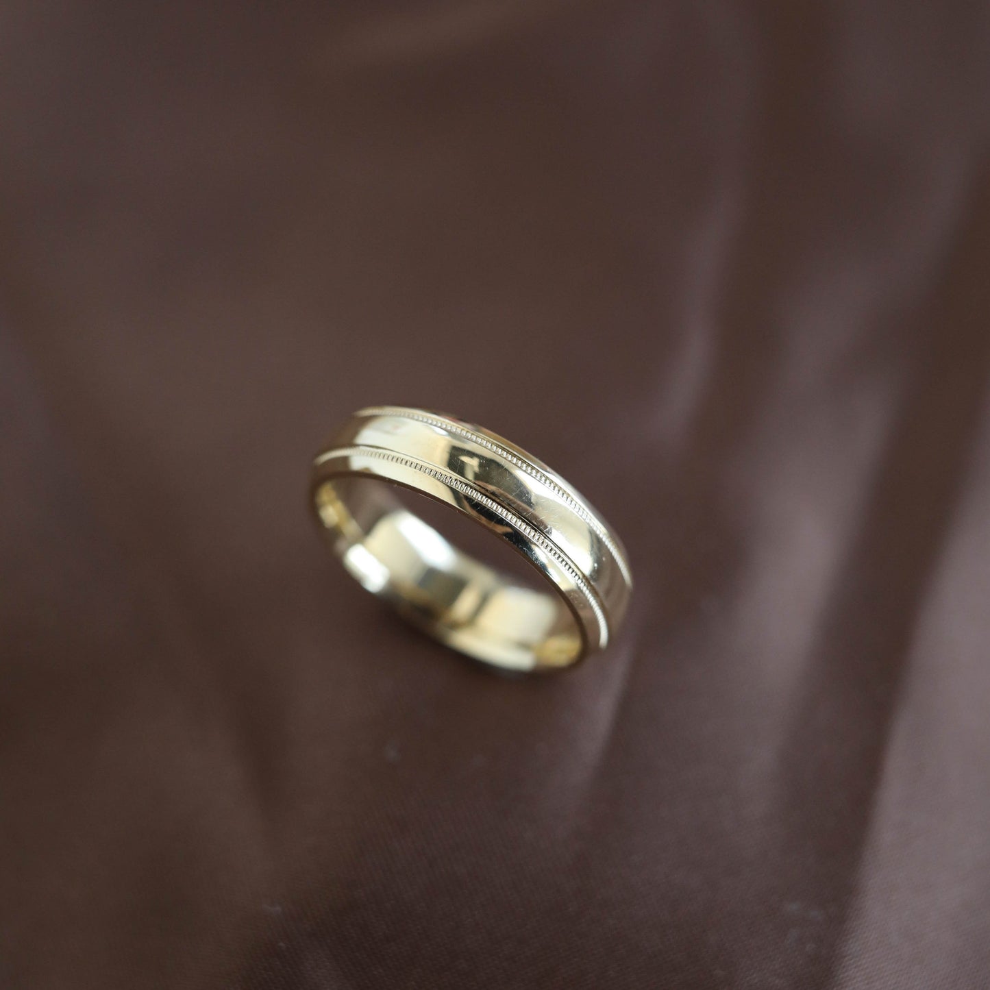 Classic Polished Finish Yellow Gold Men's Band - farrellouise