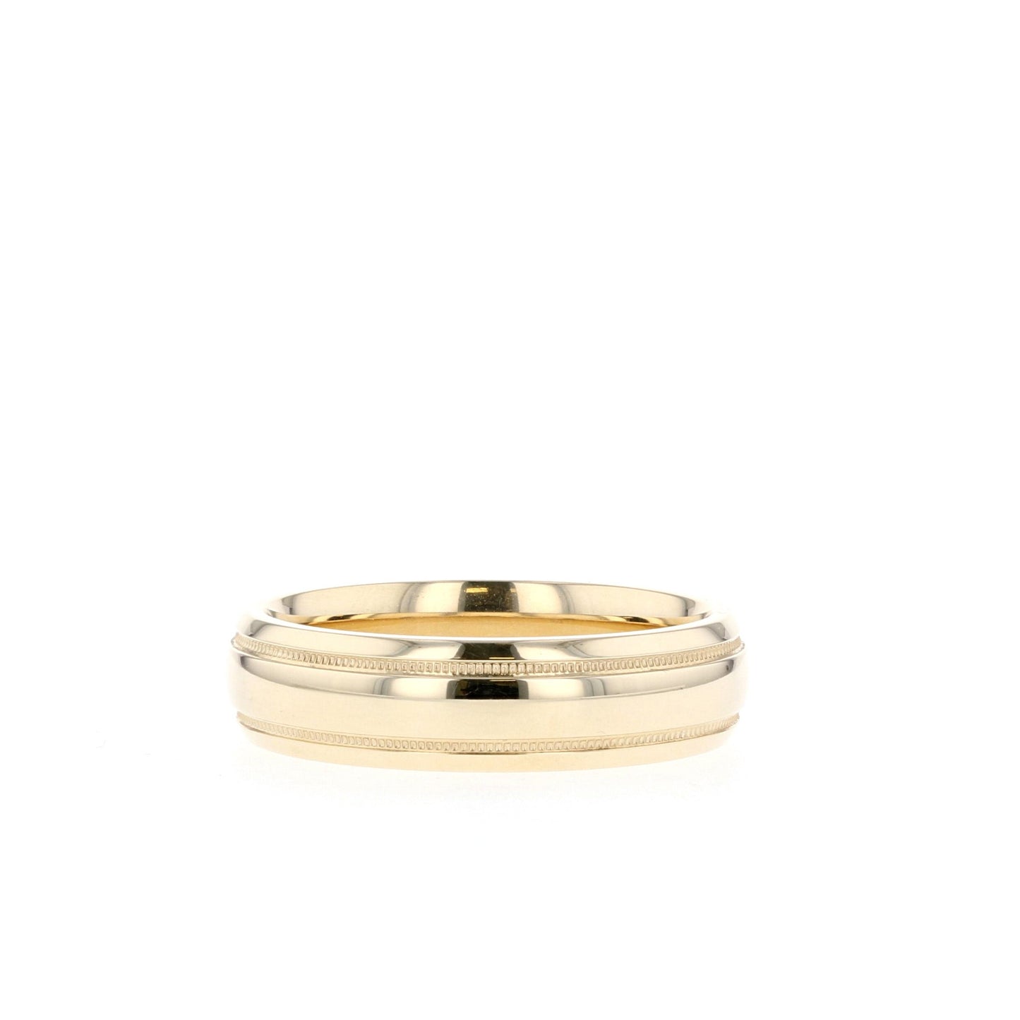 Classic Polished Finish Yellow Gold Men's Band - farrellouise