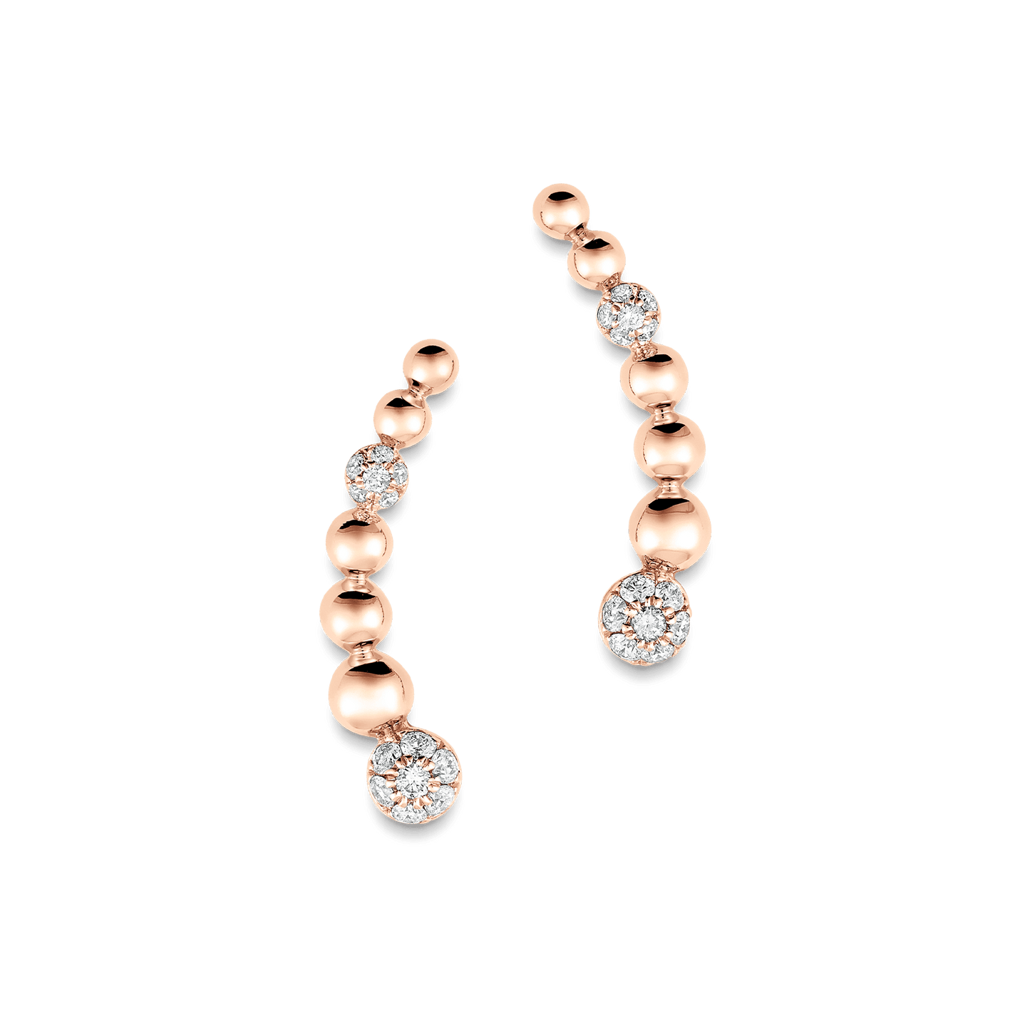 0.12 TCW Round Moissanite Diamond Ear Crawler Earrings - farrellouise