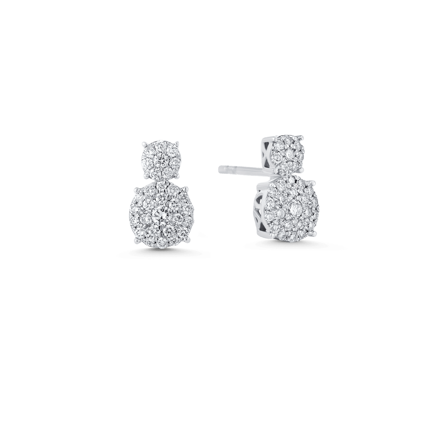 0.35 TCW Round Moissanite Diamond Double Stud Earrings - farrellouise