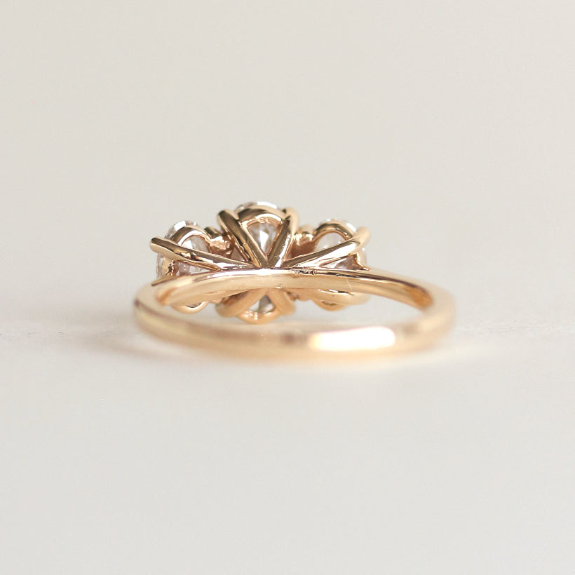1.10 CT Oval Moissanite Three Stone Engagement Ring - farrellouise