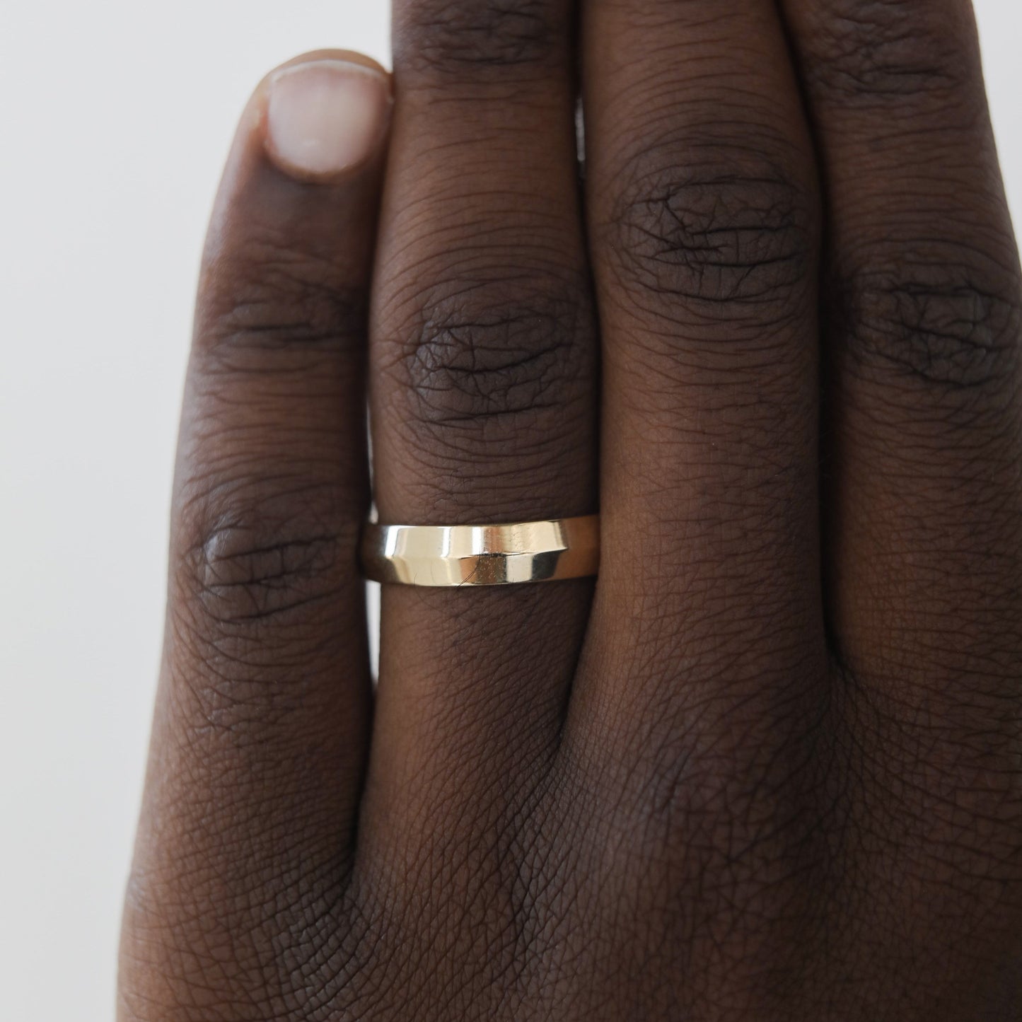 Polished Finish Yellow Gold Regular Men's Wedding Band - farrellouise