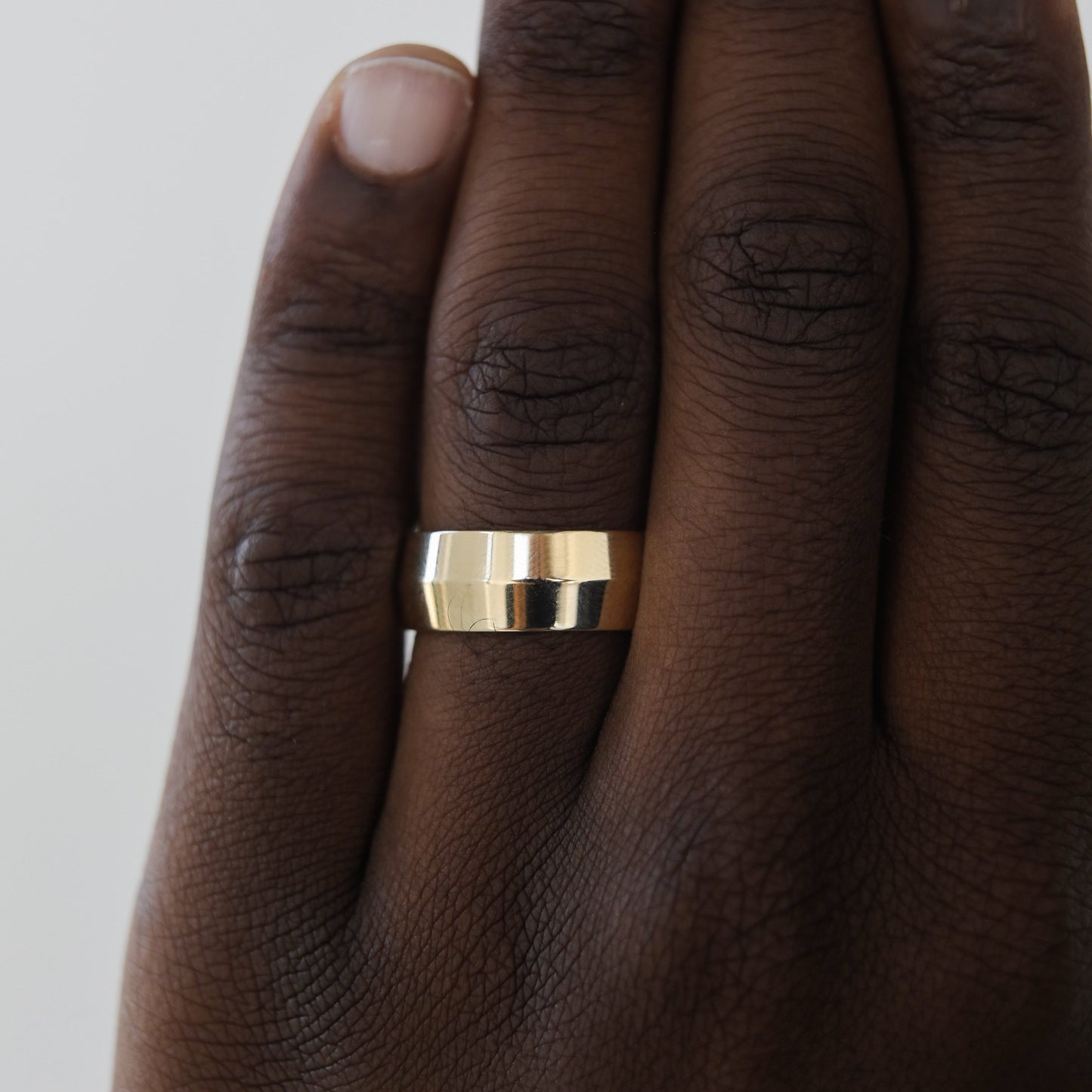 Polished Finish Yellow Gold Regular Men's Wedding Band - farrellouise