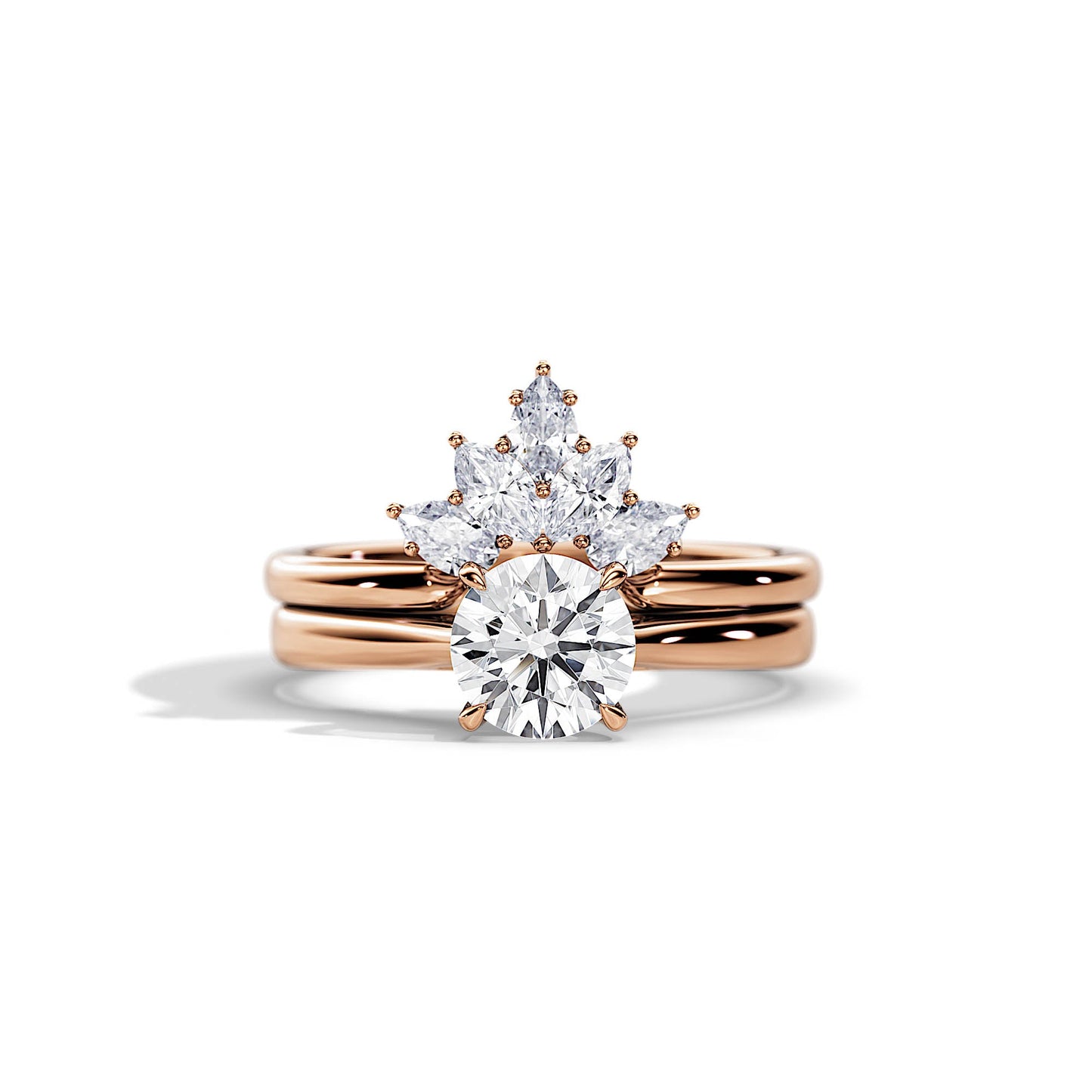 2.0 CT Round Moissanite solitaire Bridal Ring Set