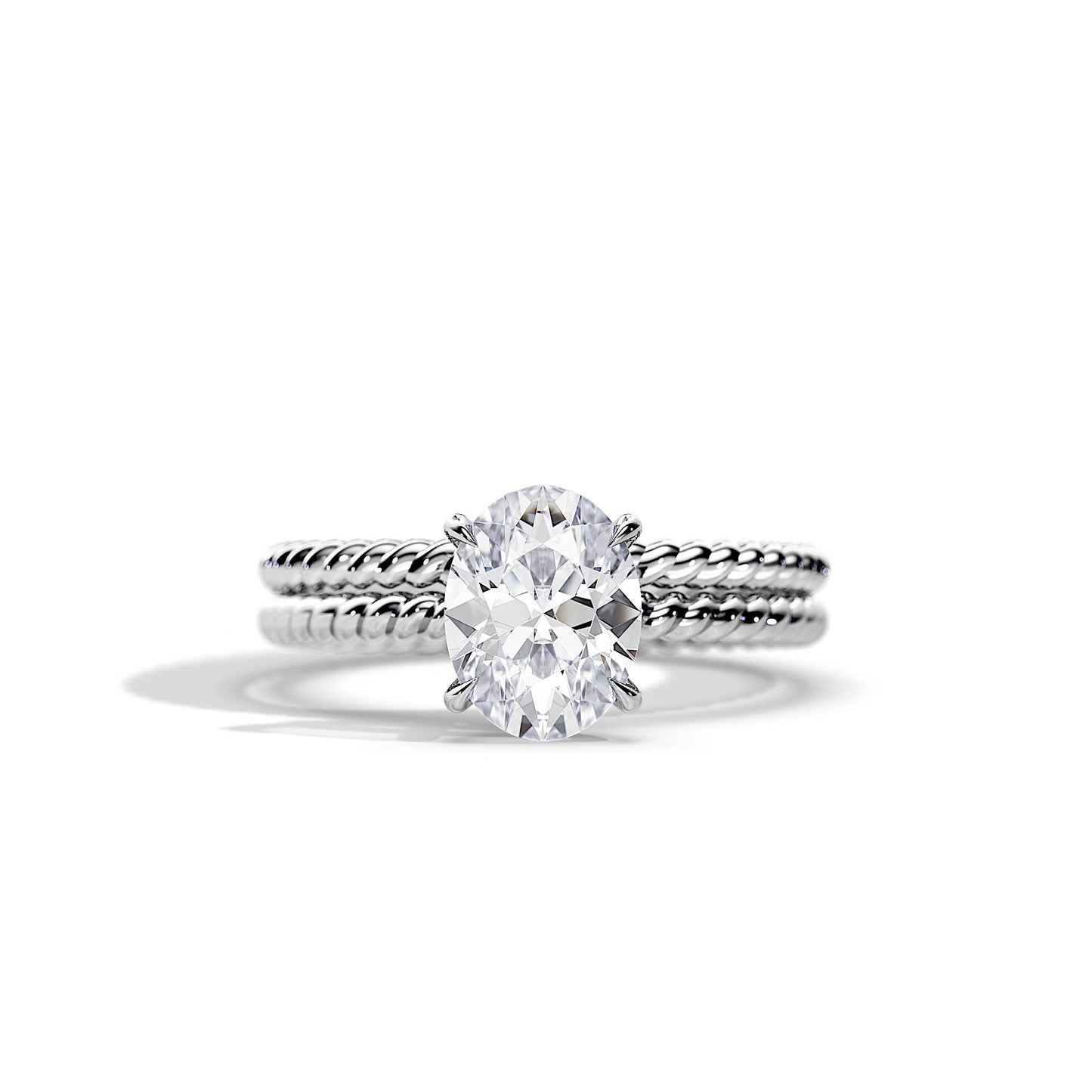2.10 CT Oval Moissanite Hidden Halo Setting Bridal Ring Set