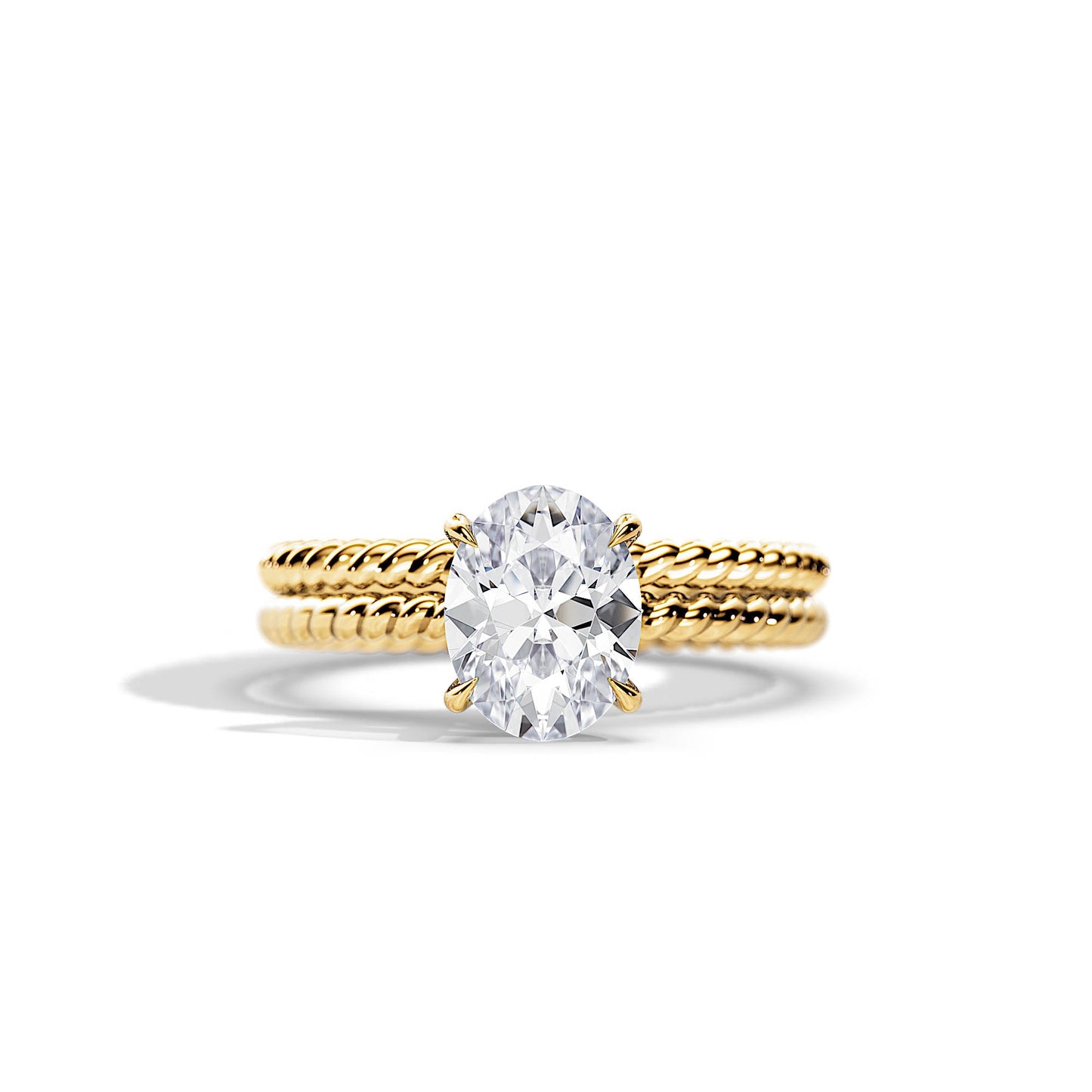2.10 CT Oval Moissanite Hidden Halo Setting Bridal Ring Set