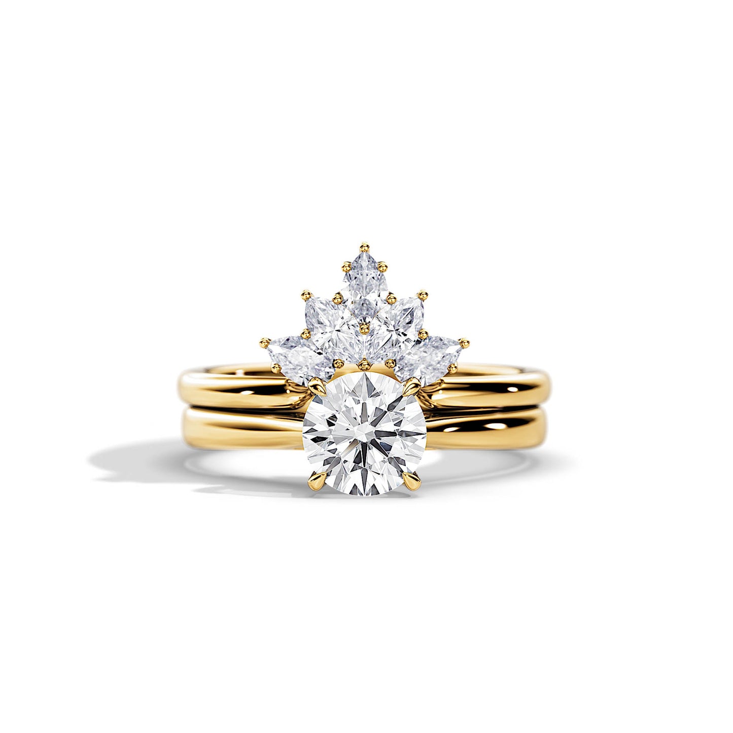 2.0 CT Round Moissanite solitaire Bridal Ring Set