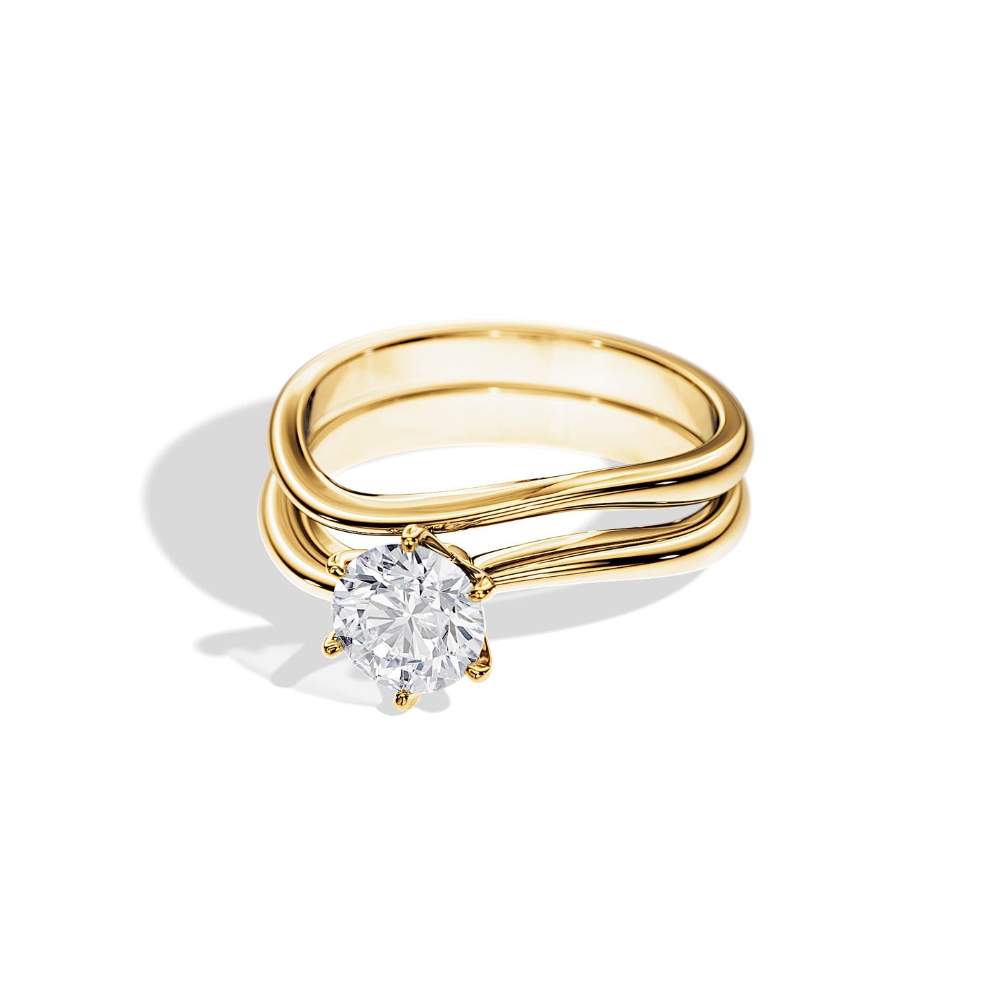1.0 CT Round Moissanite Swirl Bridal Setting Ring Set