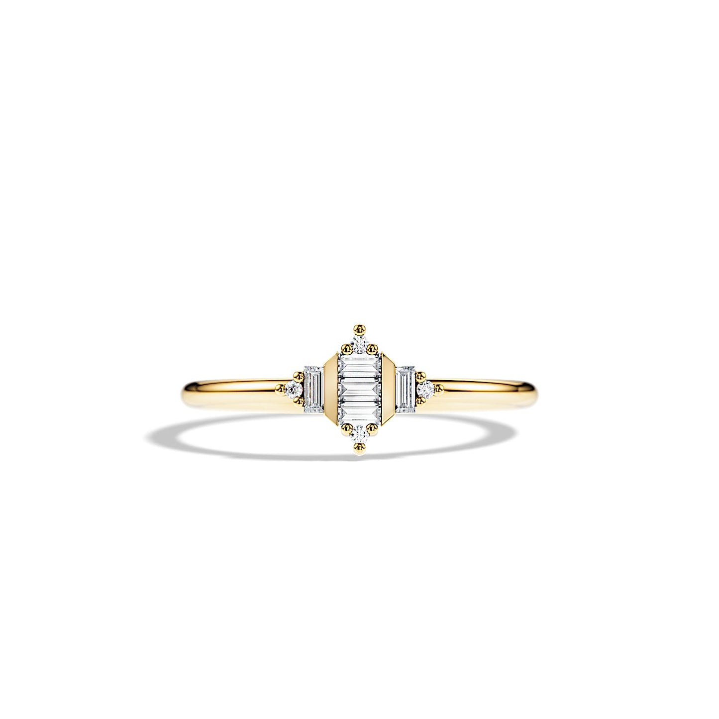 0.24 TCW Baguette & Round Minimalist Moissanite Wedding Band