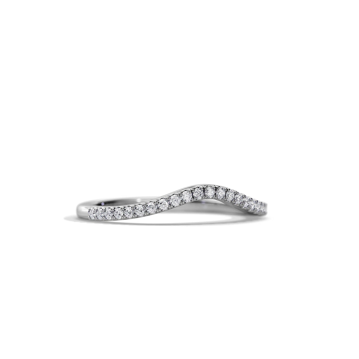 0.20 TCW Round Curved Moissanite Wedding Band