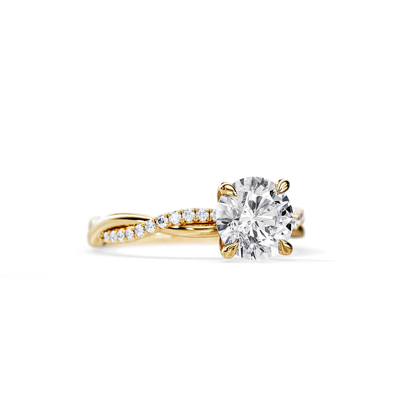 2.0 CT Round Cut Moissanite Twisted Engagement Ring