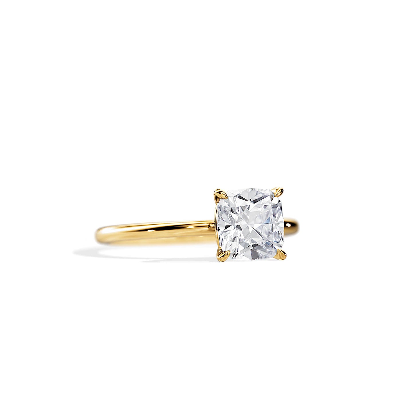 2.0 CT Cushion Moissanite Solitaire Engagement Ring