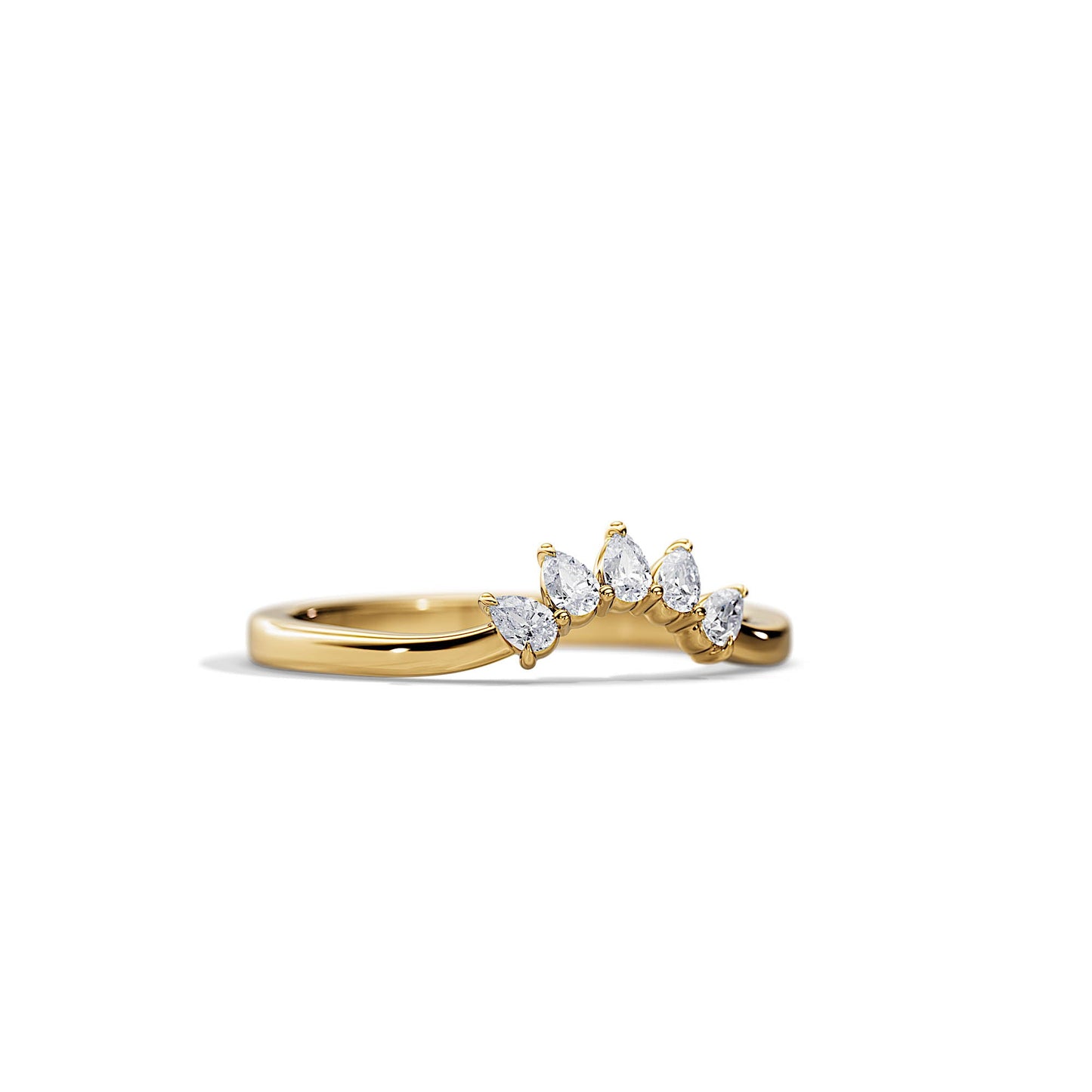 0.25 TCW Pear Curved Moissanite Wedding Band