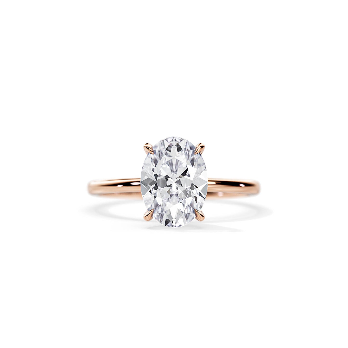 3.0 CT Oval Moissanite Solitaire Engagement Ring