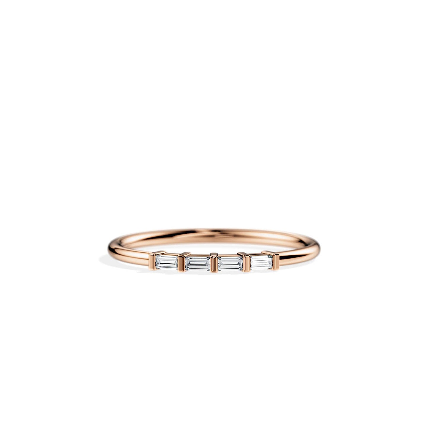 0.19 TCW Baguette Minimalist Style Wedding Band