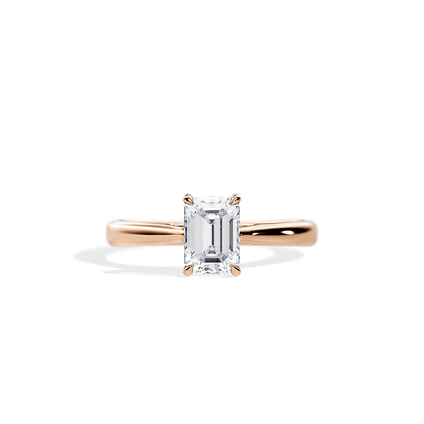 1.0 CT Emerald Moissanite Solitaire Engagement Ring