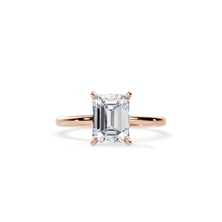 2.50 CT Emerald Solitaire Moissanite Engagement Ring