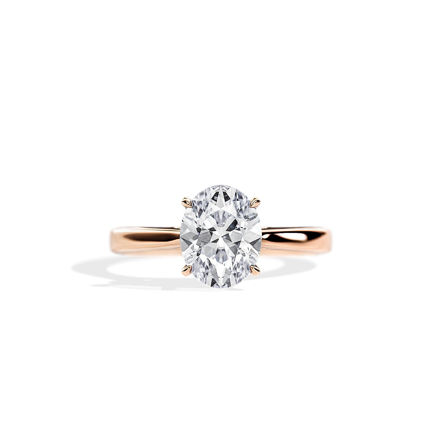 2.10 CT Oval Cut Hidden Halo Moissanite Engagement Ring