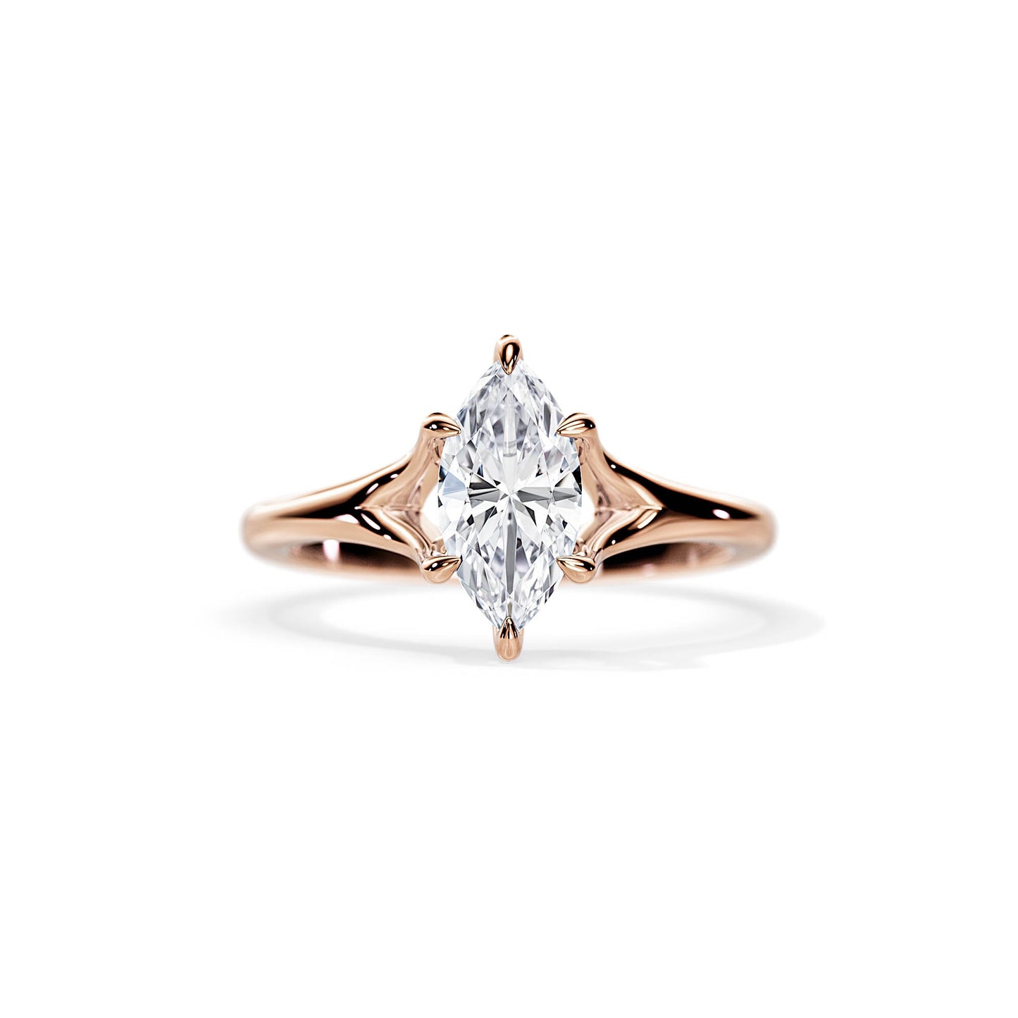 1.5 CT Marquise Split Shank Moissanite Engagement Ring