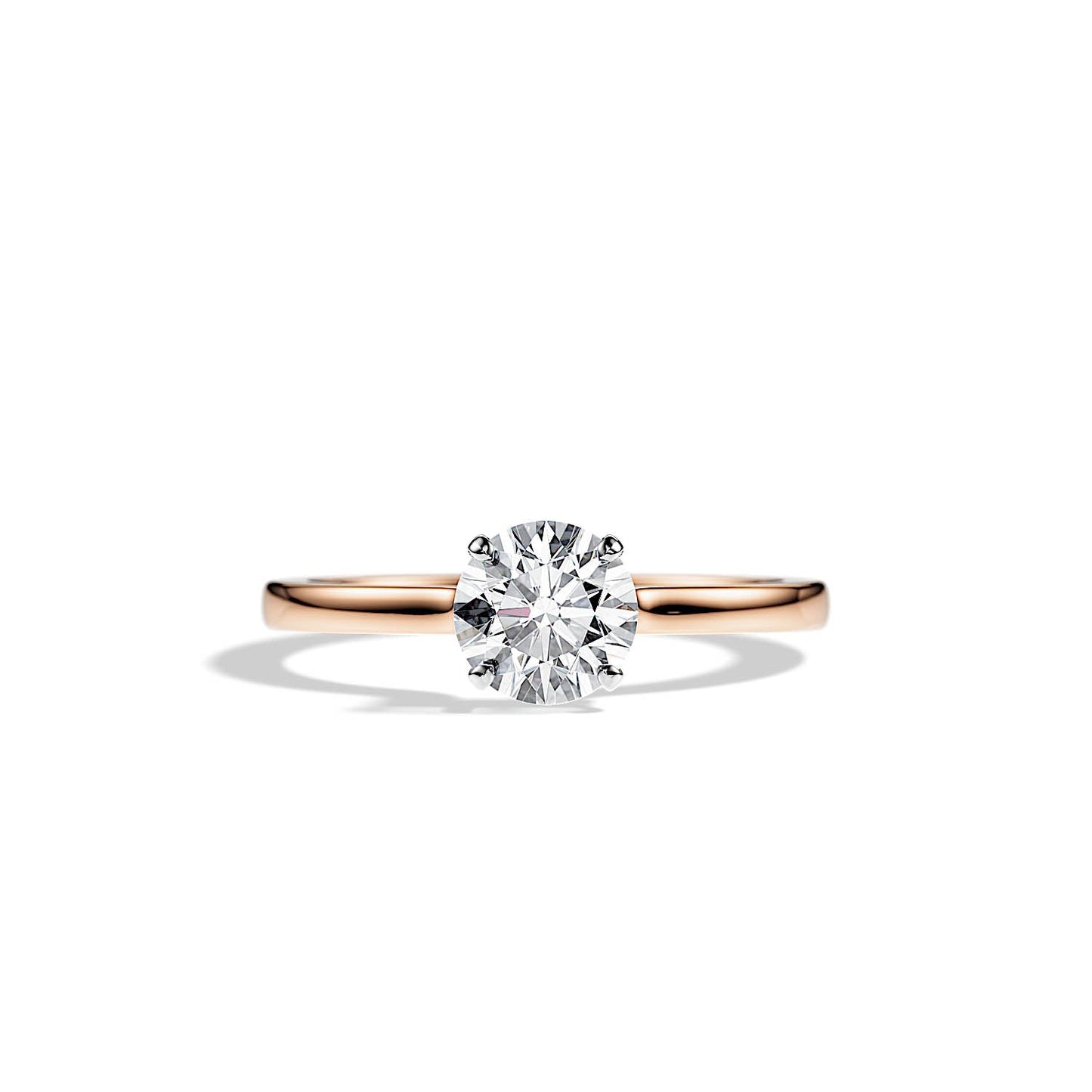 1.0 CT Round Cut Moissanite Hidden Halo Engagement Ring