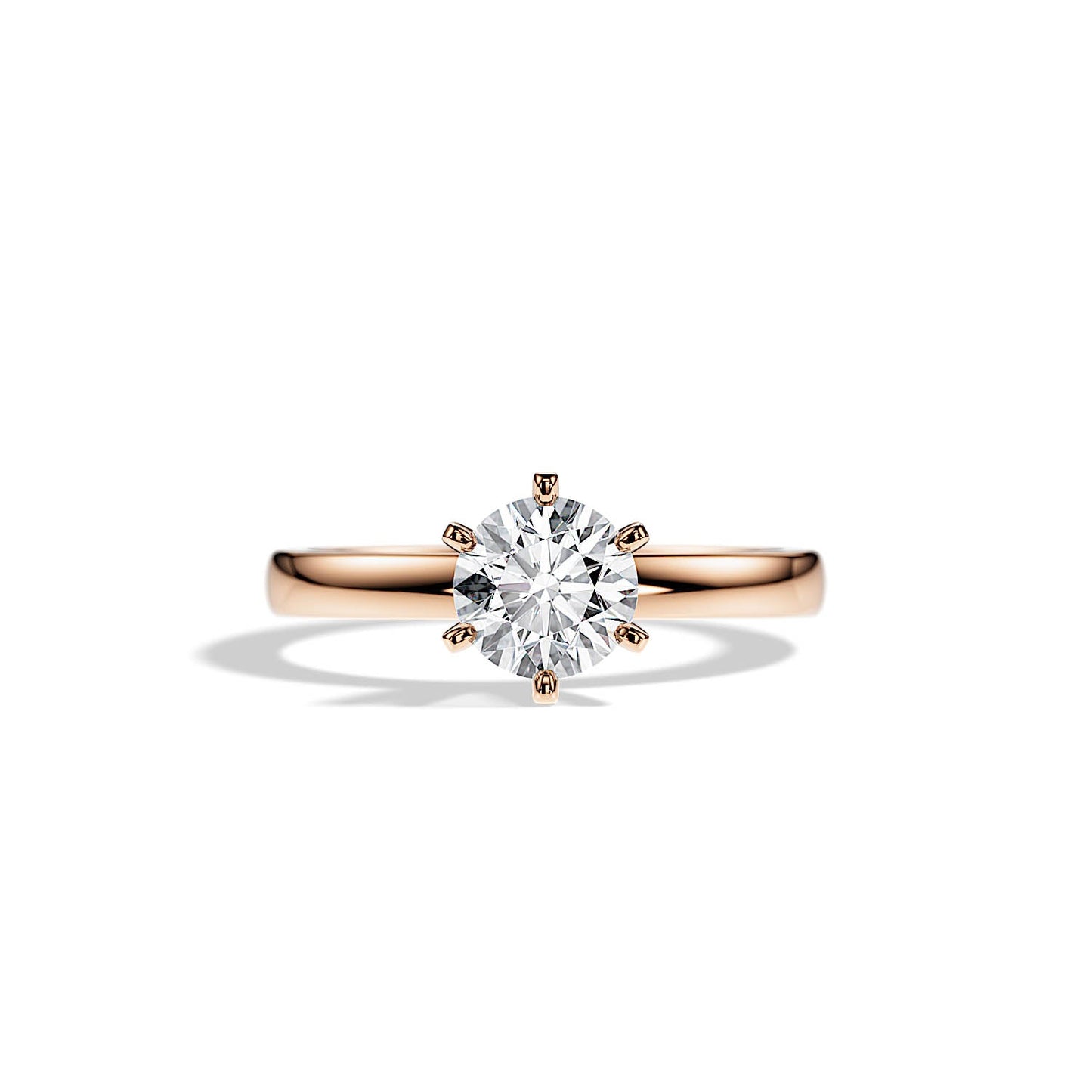 1.0 CT Round Cut Moissanite Solitaire Engagement Ring
