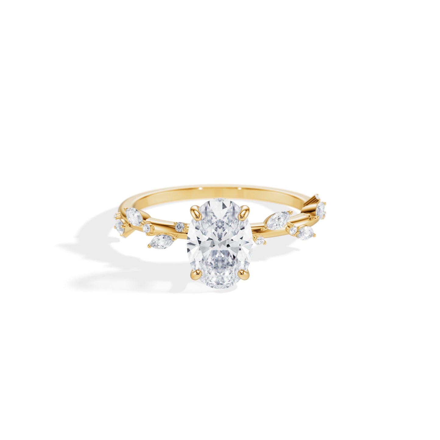 1.50 CT Oval Cut Moissanite Dainty Setting Engagement Ring