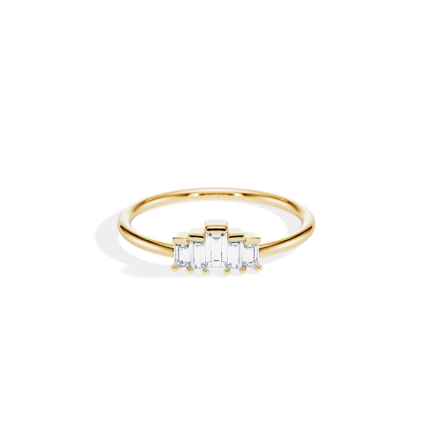 0.30 TCW Baguette Bezel Art Deco Style Moissanite Wedding Band