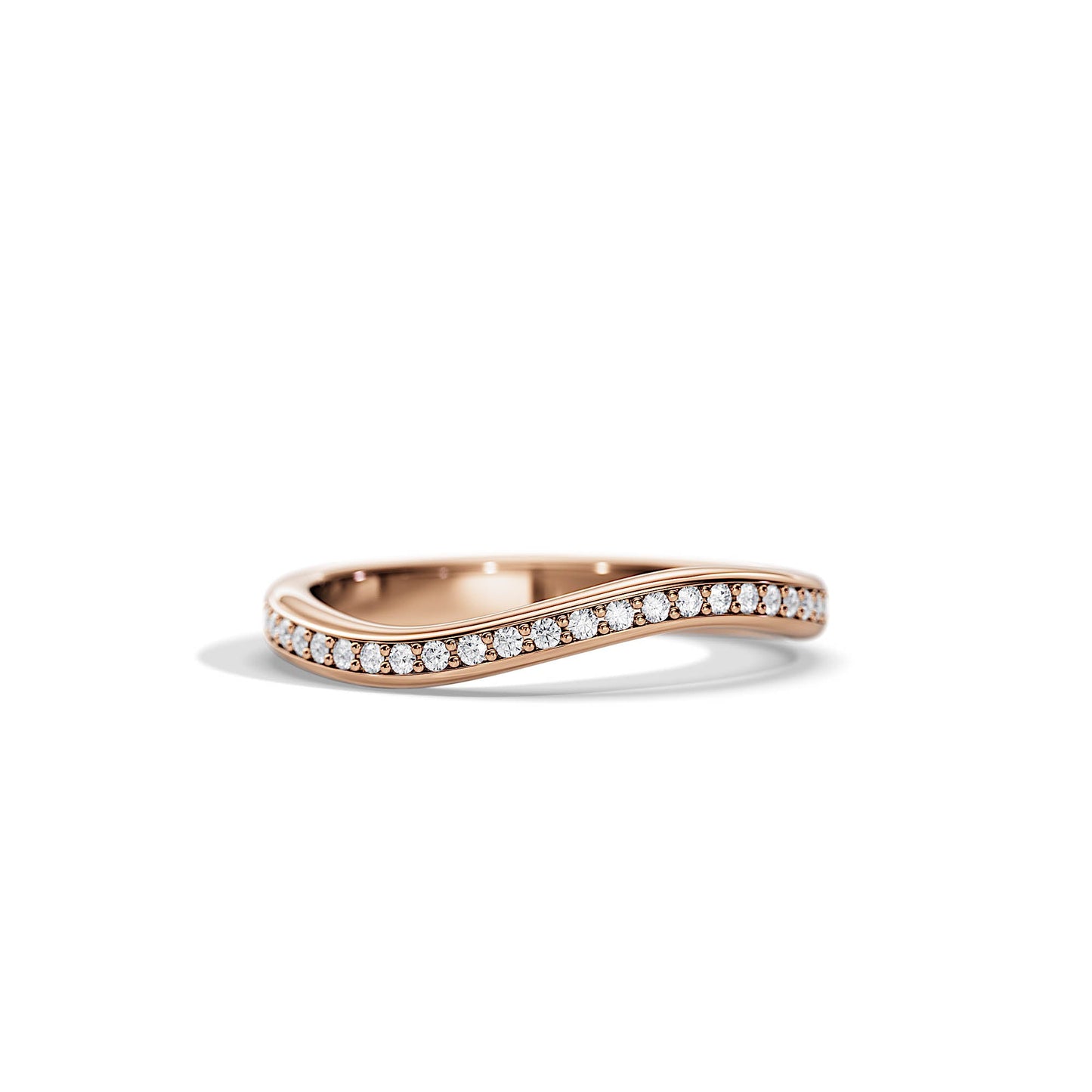0.15 TCW Round Wave & Pave Moissanite Wedding Band