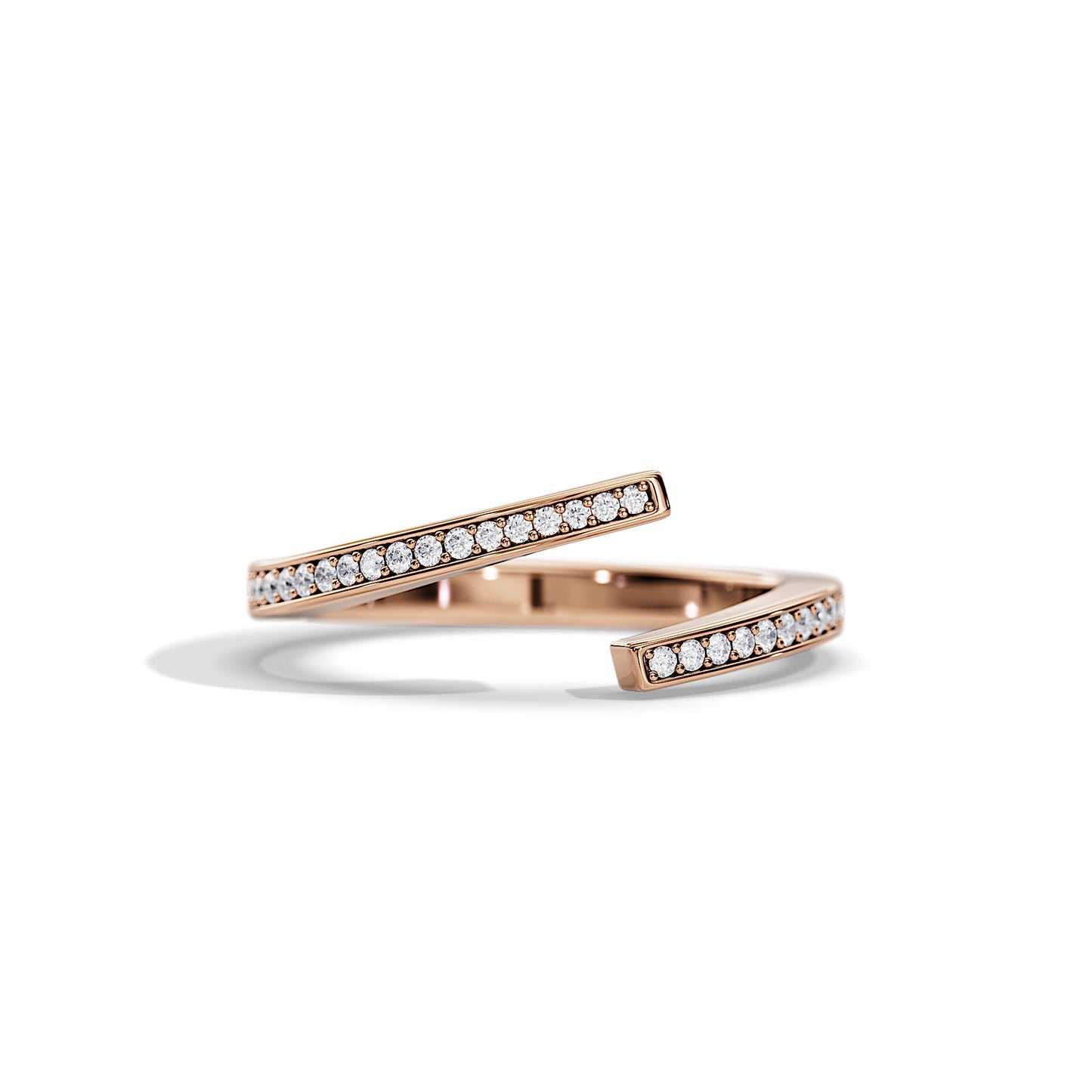 0.20 TCW Round Open Pave Moissanite Wedding Band