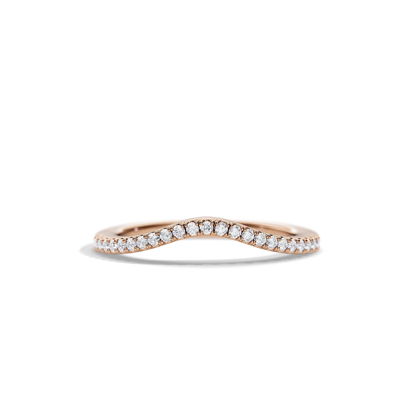 0.20 TCW Round Curved Moissanite Wedding Band