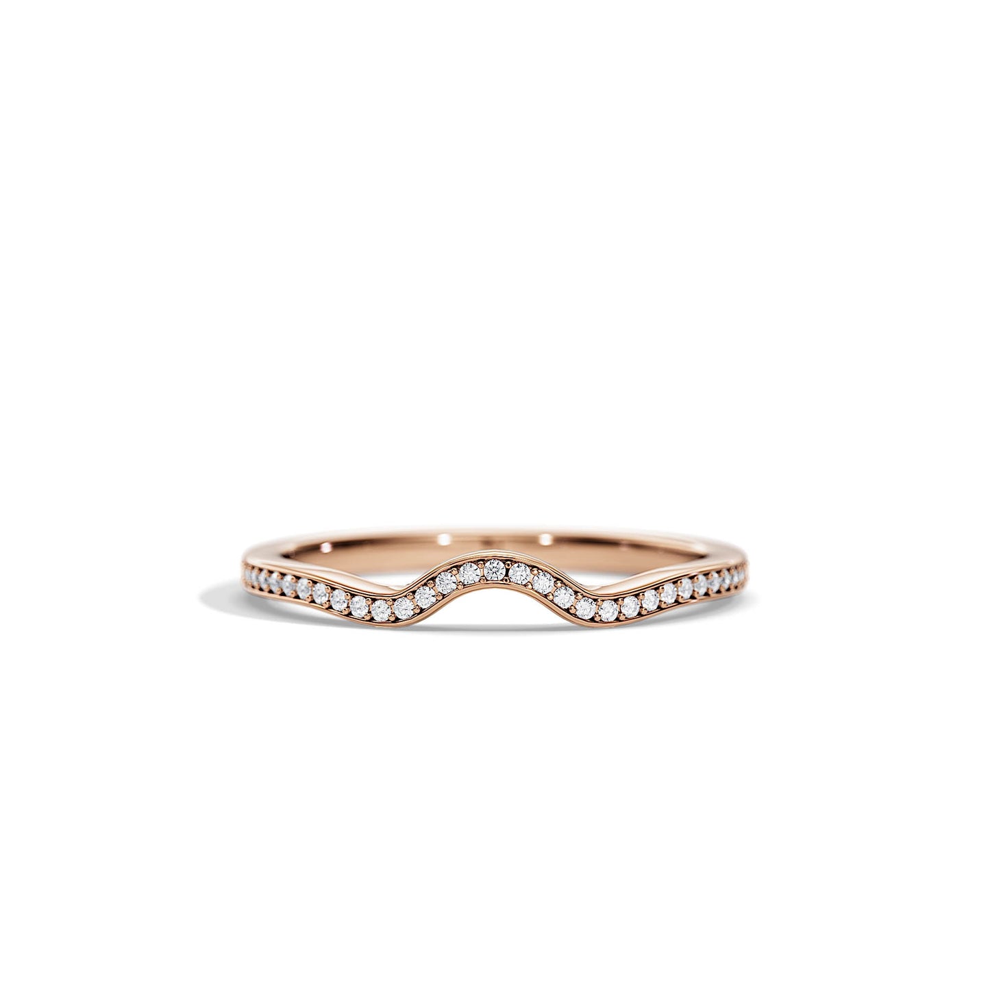 0.10 TCW Round Curved Wedding Band