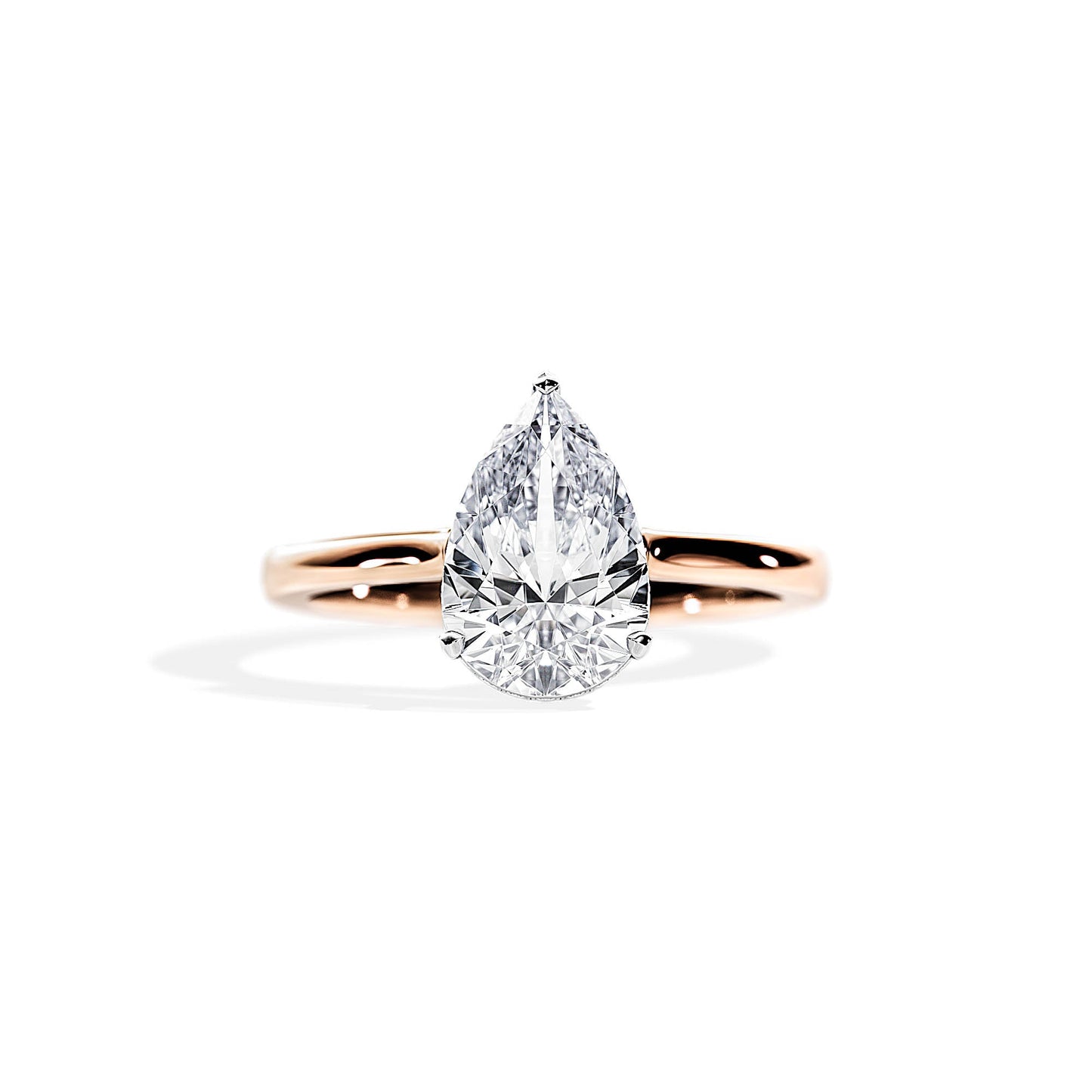 2.10 CT Pear Moissanite Hidden Halo Engagement Ring