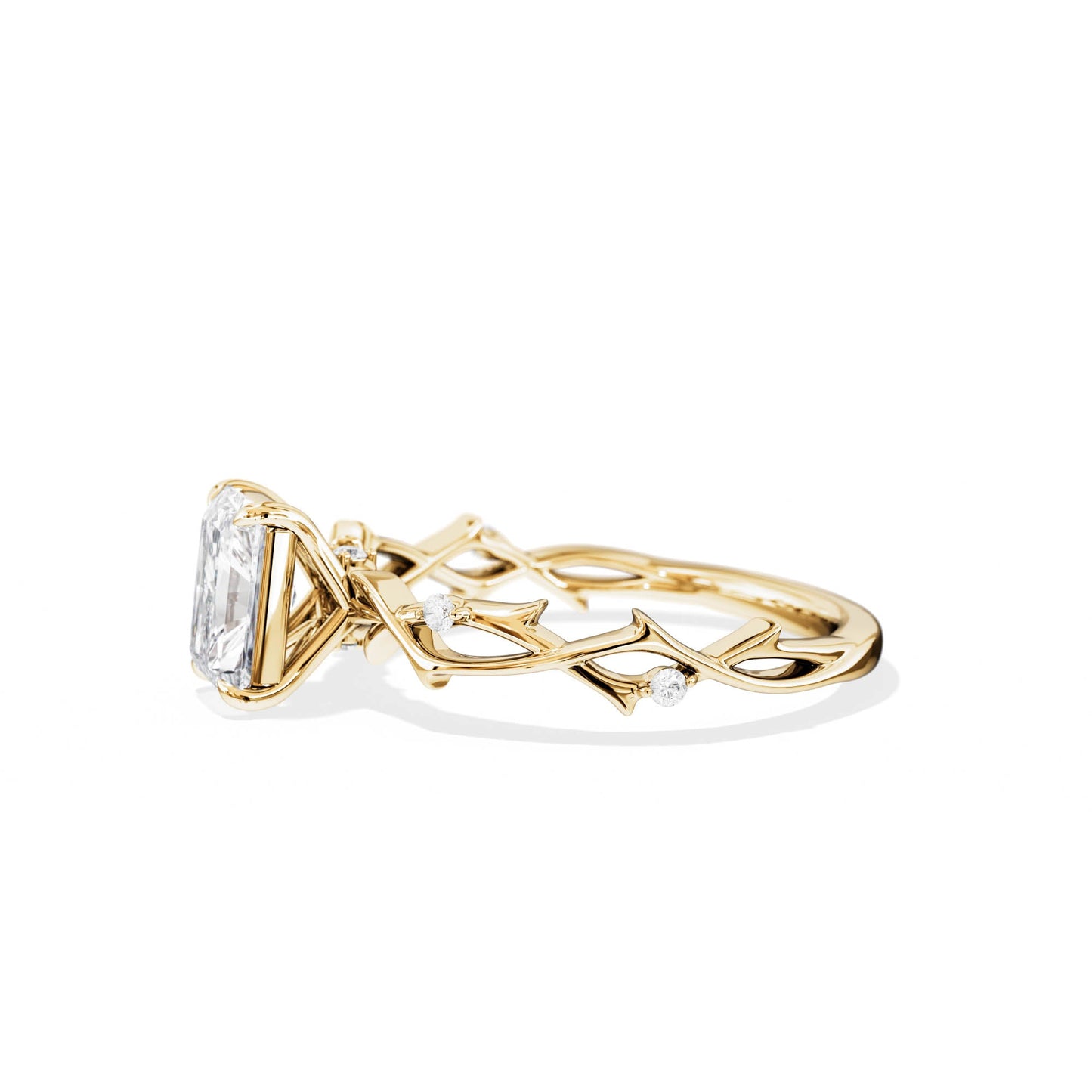 1.75 CT Radiant Cut Moissanite Twig Setting Engagement Ring