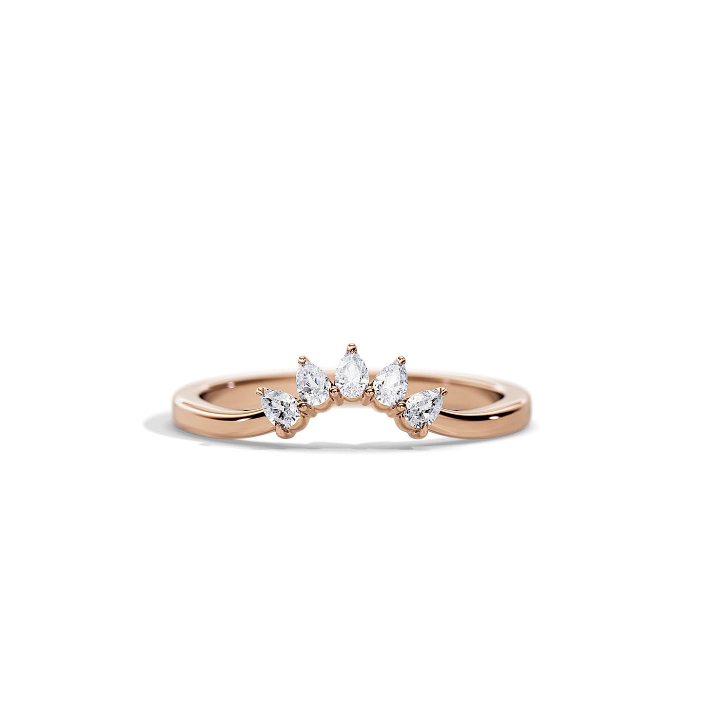 0.25 TCW Pear Curved Moissanite Wedding Band