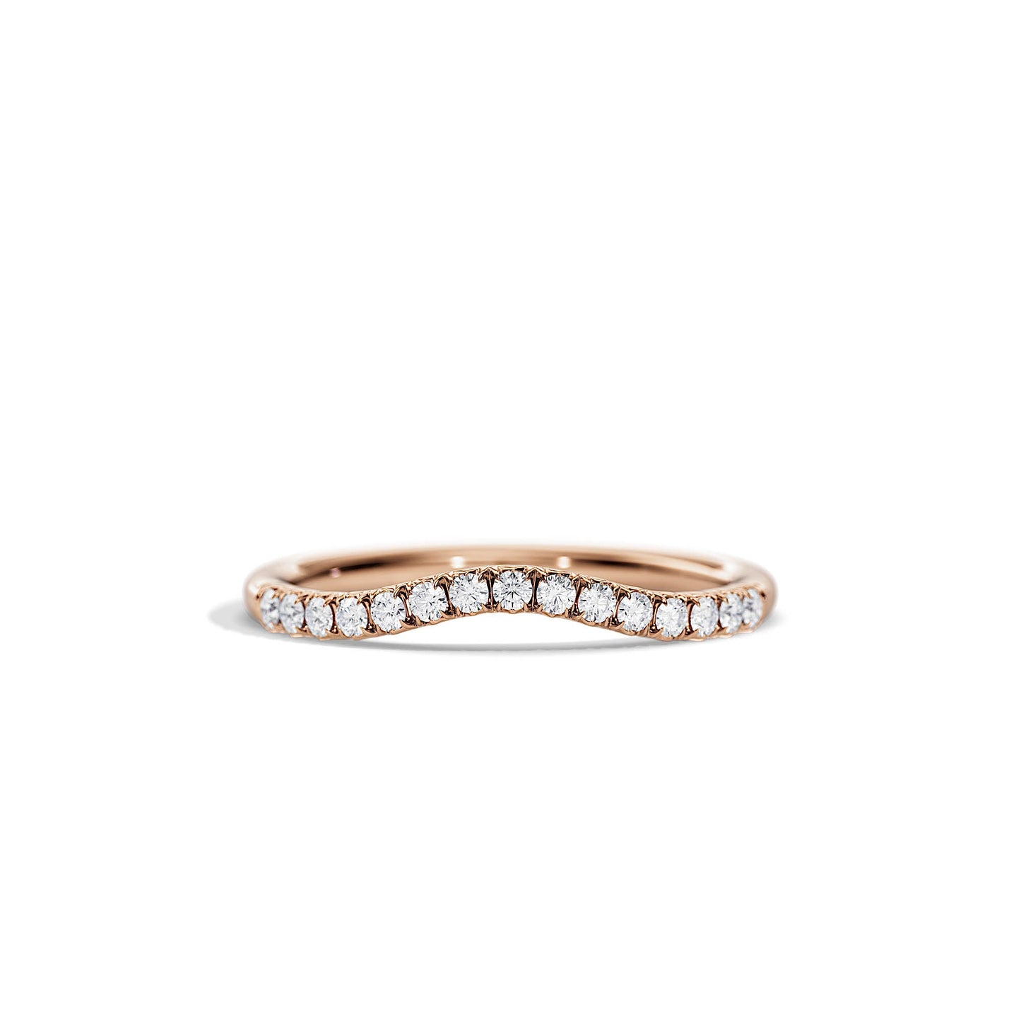 0.15 TCW Round Curved Setting Moissanite Wedding Band