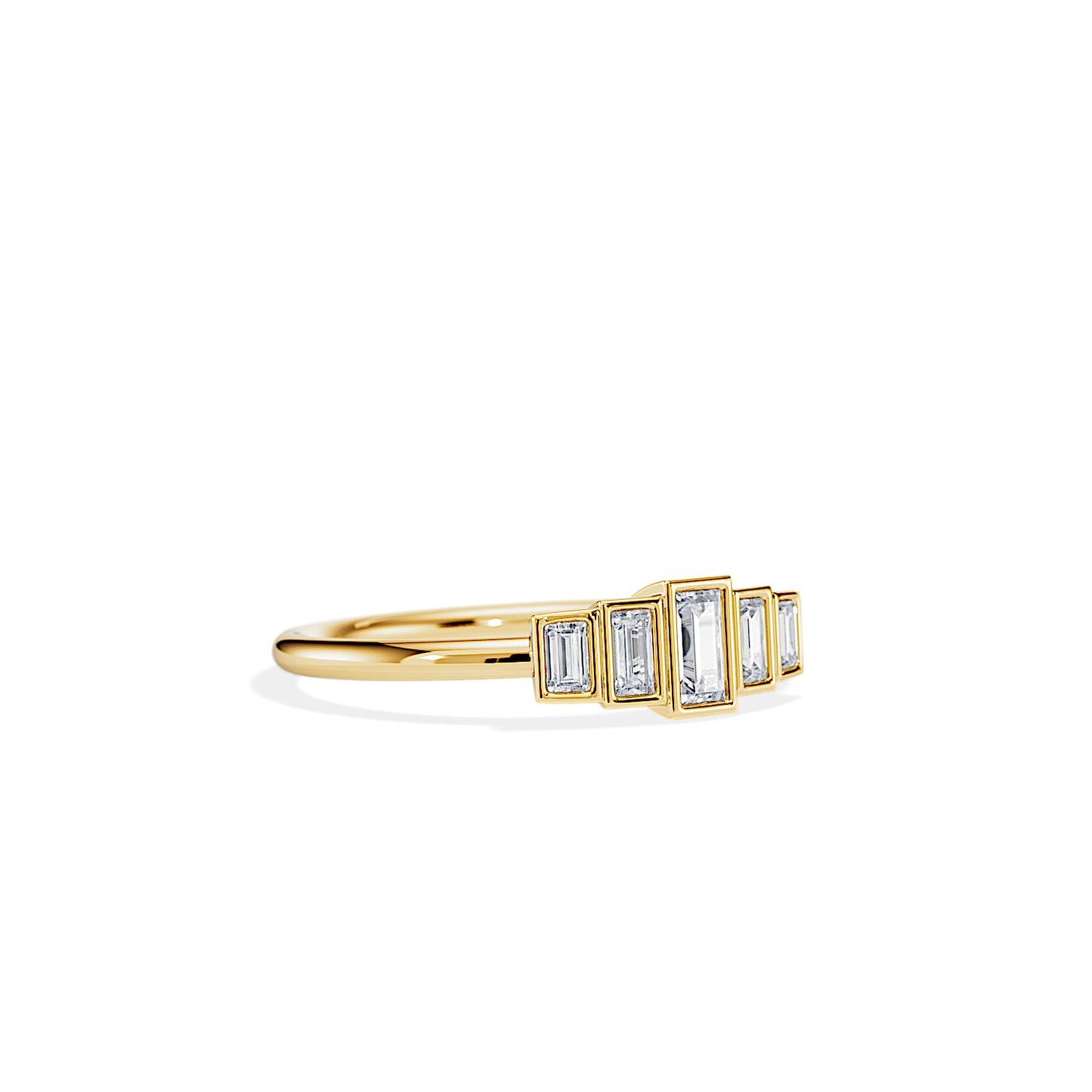 0.30 TCW Baguette Bezel Art Deco Moissanite Wedding Band