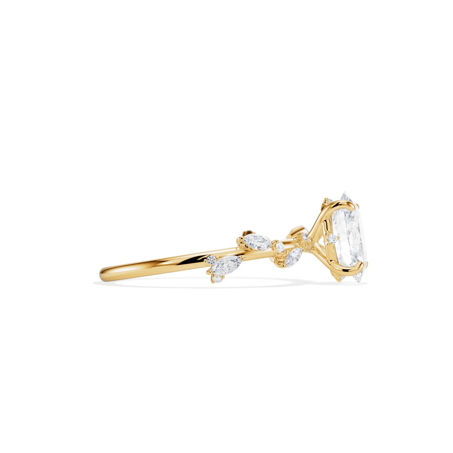 1.50 CT Oval Cut Moissanite Dainty Setting Engagement Ring