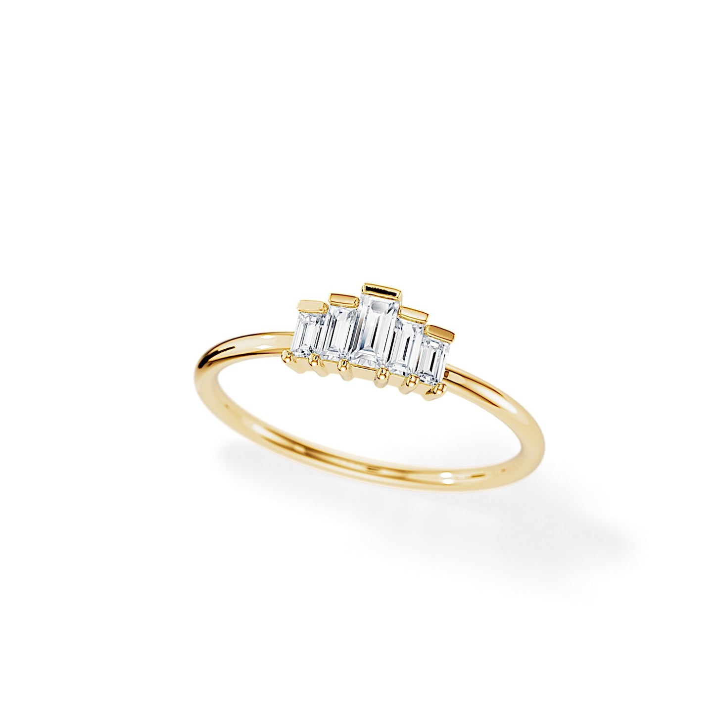 0.30 TCW Baguette Bezel Art Deco Style Moissanite Wedding Band