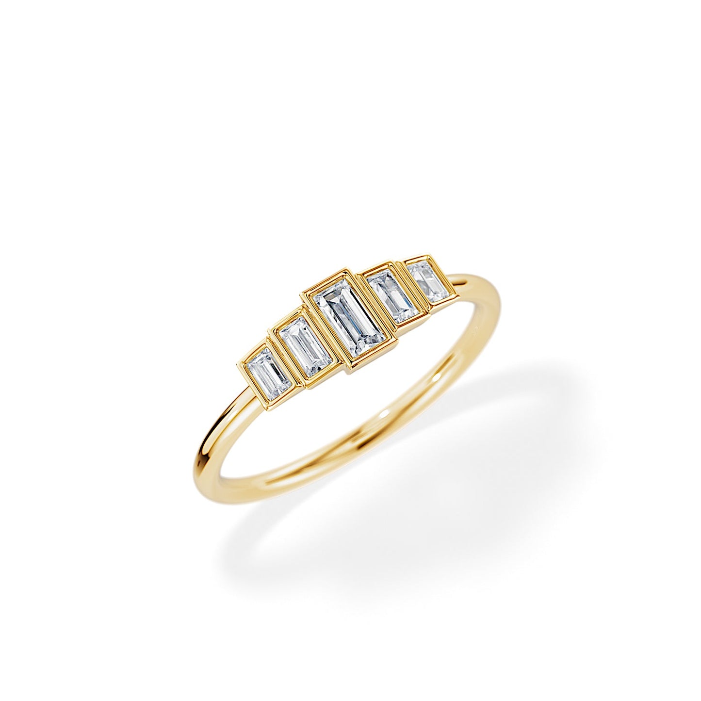 0.30 TCW Baguette Bezel Art Deco Moissanite Wedding Band