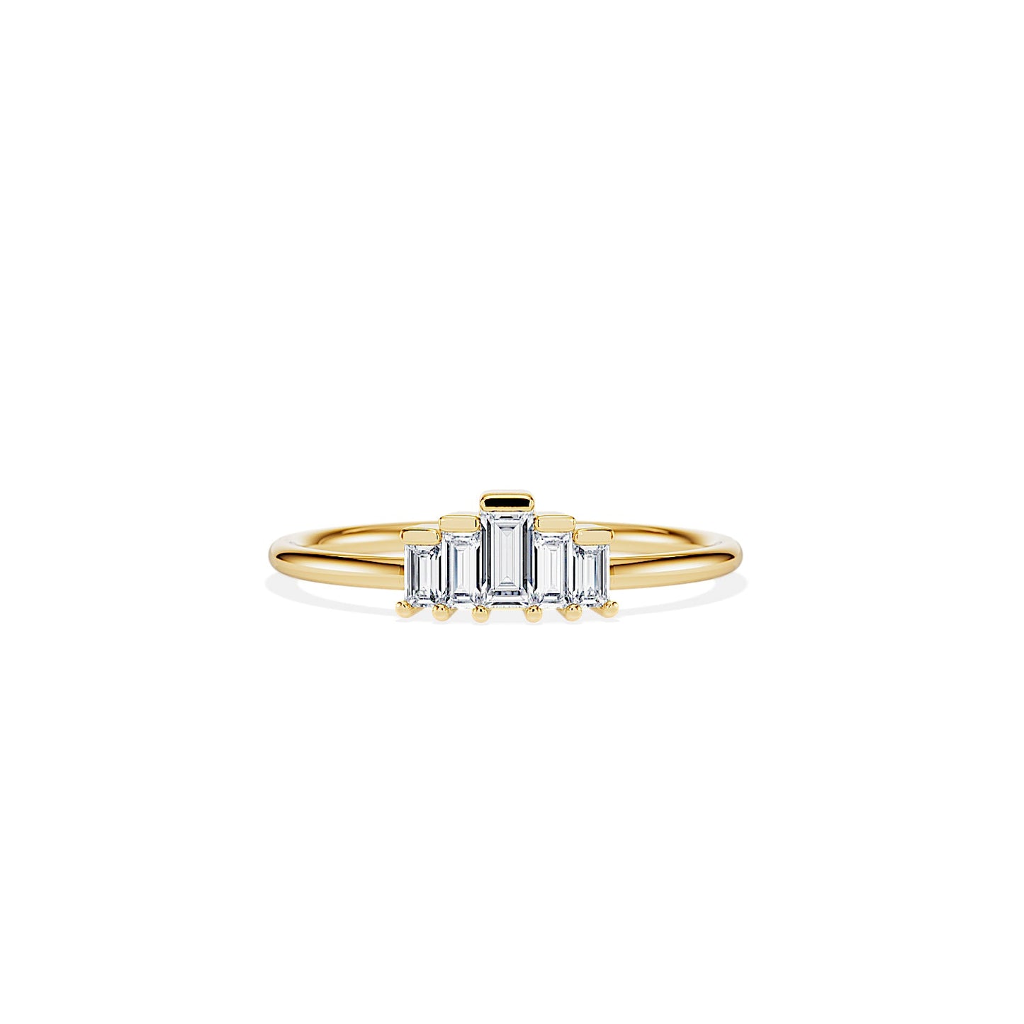 0.30 TCW Baguette Bezel Art Deco Style Moissanite Wedding Band