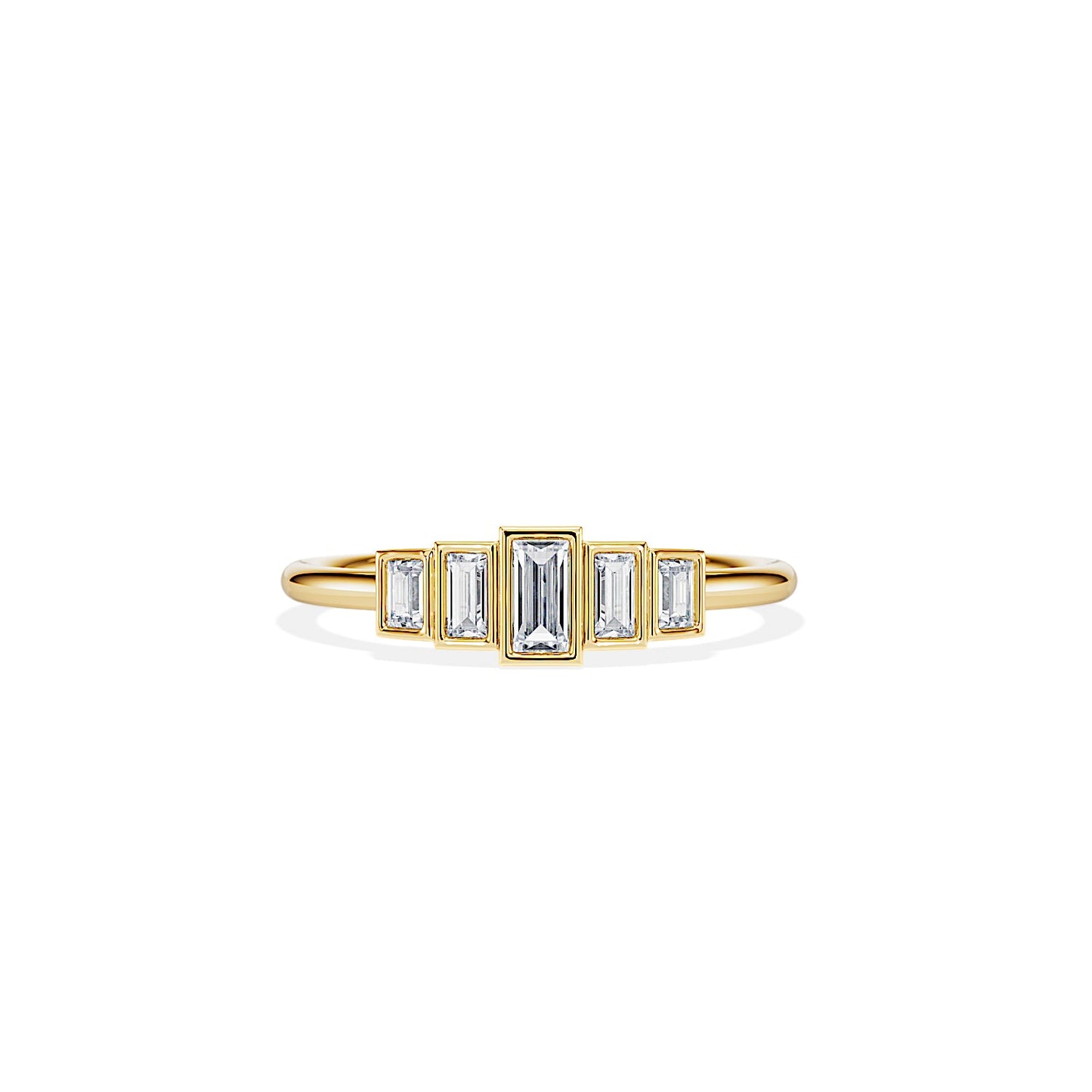 0.30 TCW Baguette Bezel Art Deco Moissanite Wedding Band
